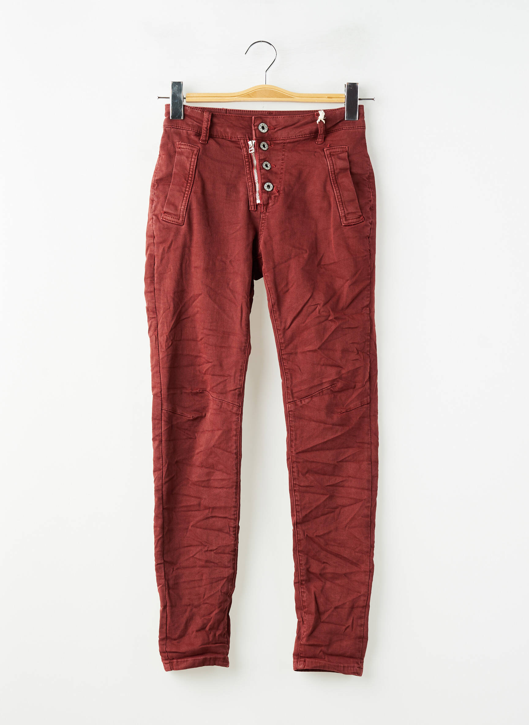 Pantalon slim elasticitate mărime normală roșu MELLY & CO femeie