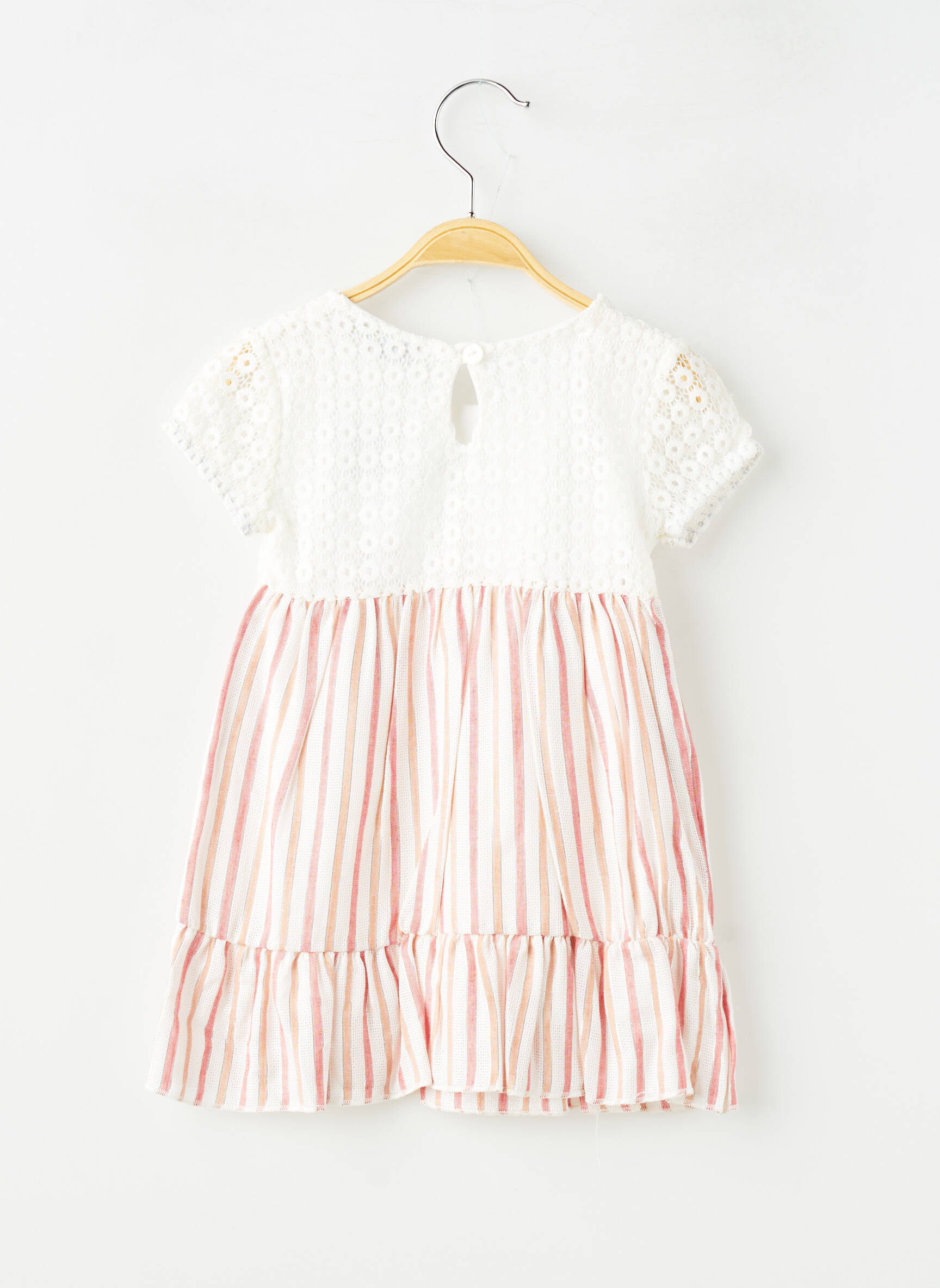 Rochie scurtă căptușeală mâneci scurte alb P'TIT MÔME fată