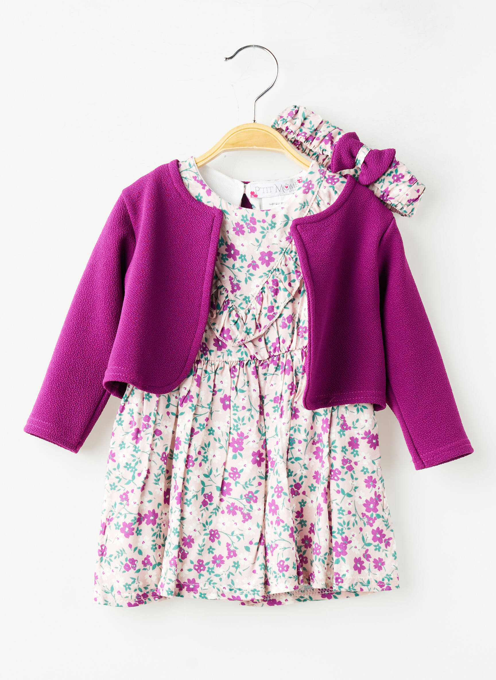 Set rochie croială cambrată violet P'TIT MÔME fată