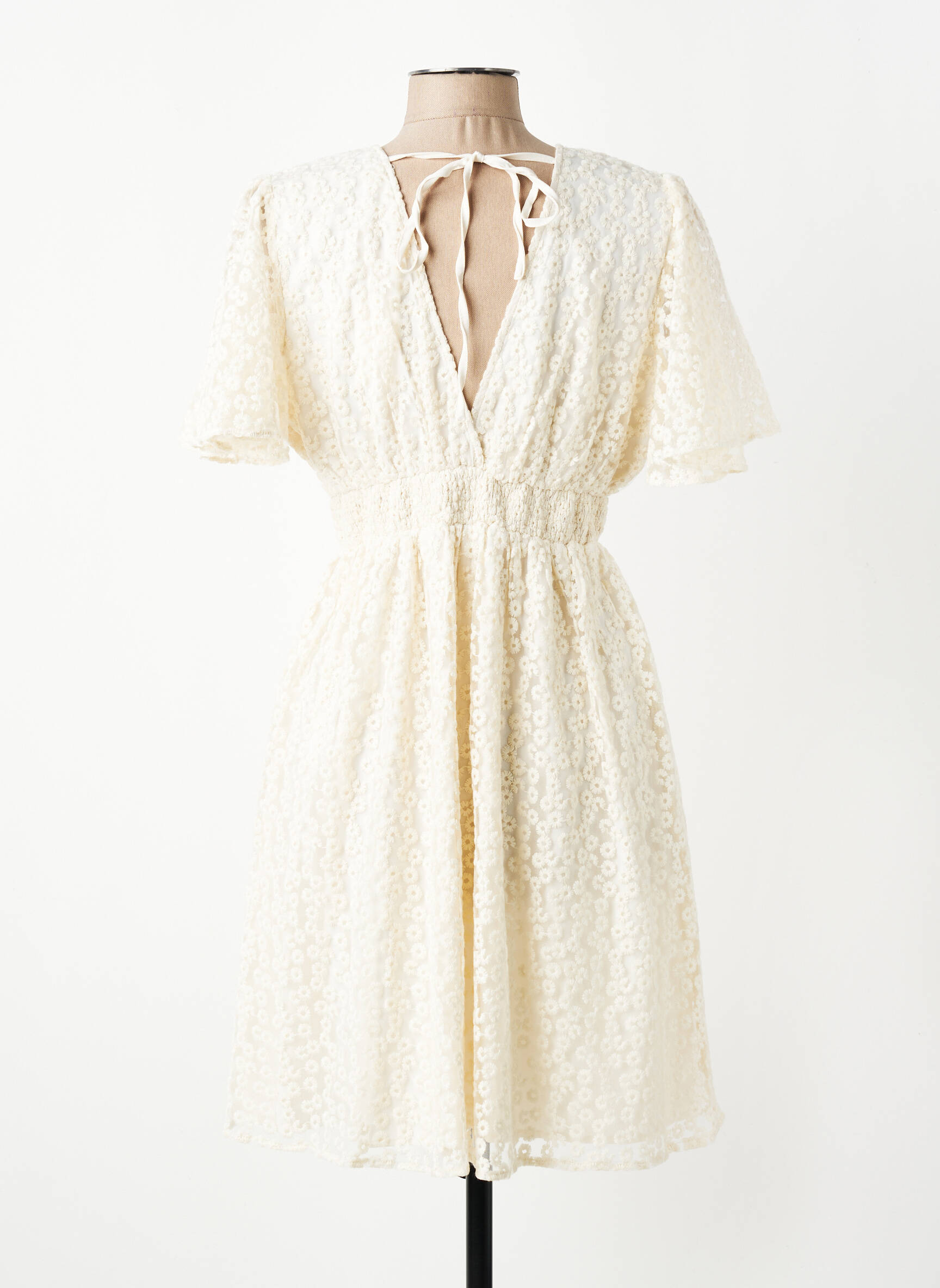 Rochie midi mâneci scurte mâneci scurte bej IKOONE&BIANKA femeie