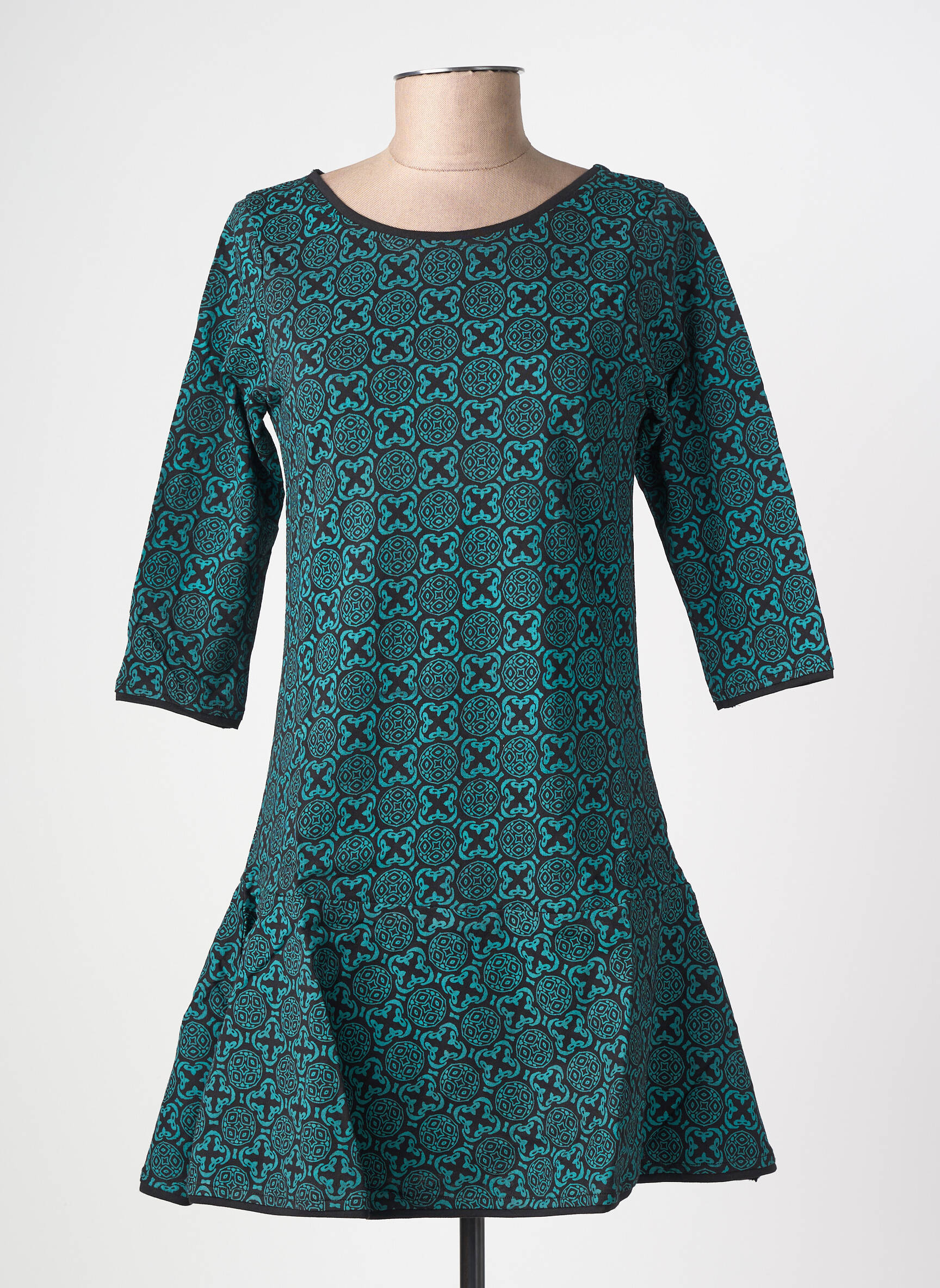 Rochie scurtă mâneci 3/4 mâneci 3/4 albastru BAMBOO'S femeie