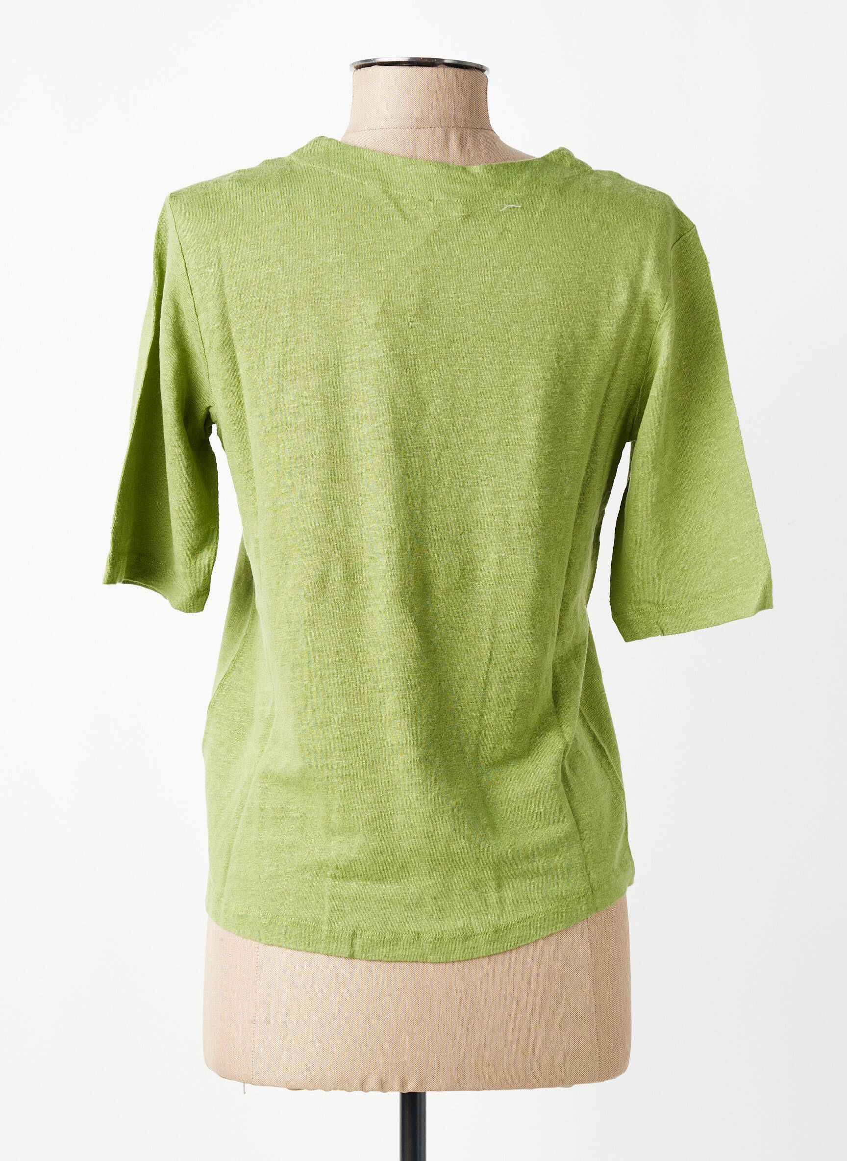 Tricou guler în v mâneci scurte verde YERSE femeie
