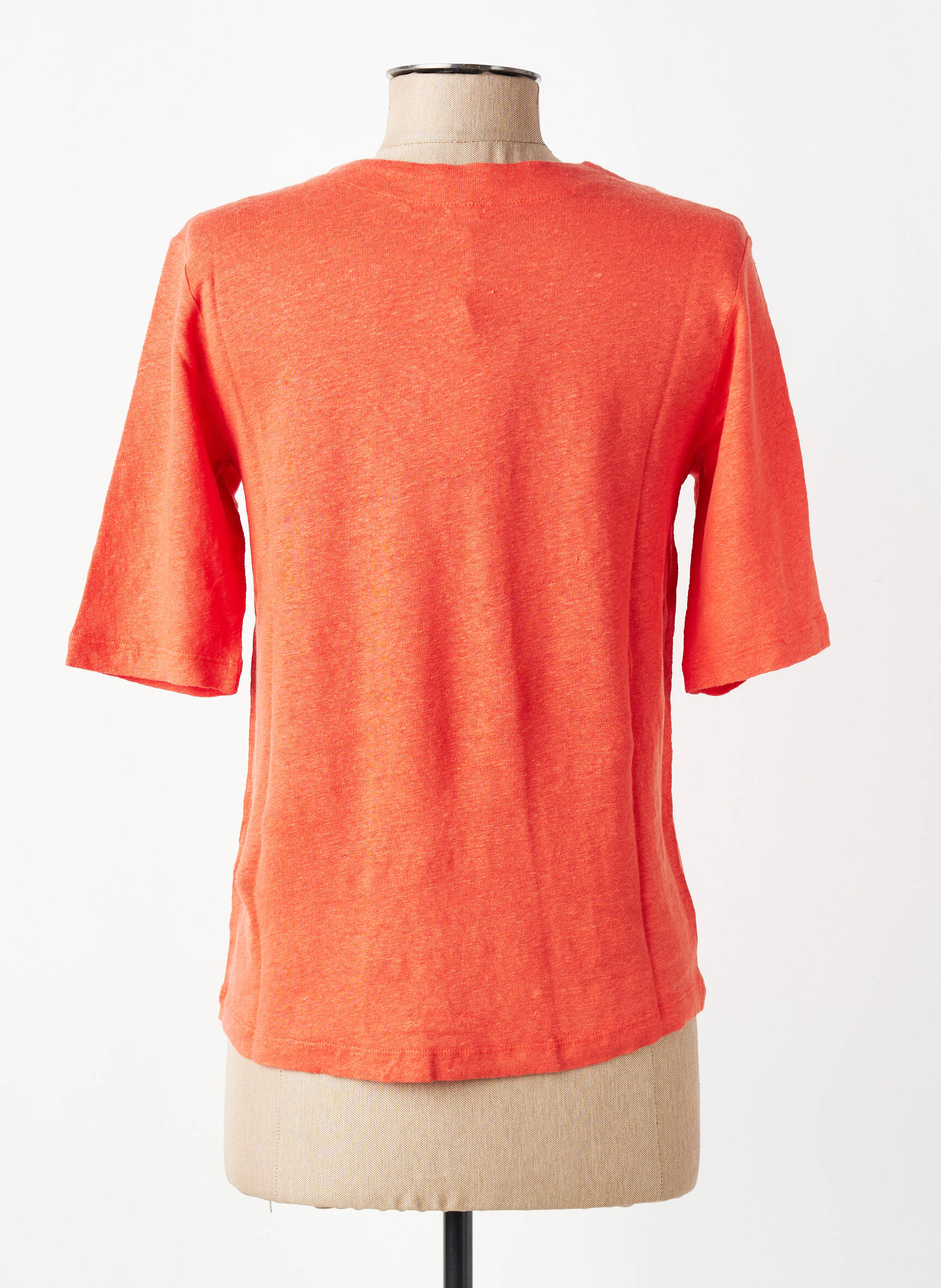 Tricou guler în v mâneci scurte portocalie YERSE femeie