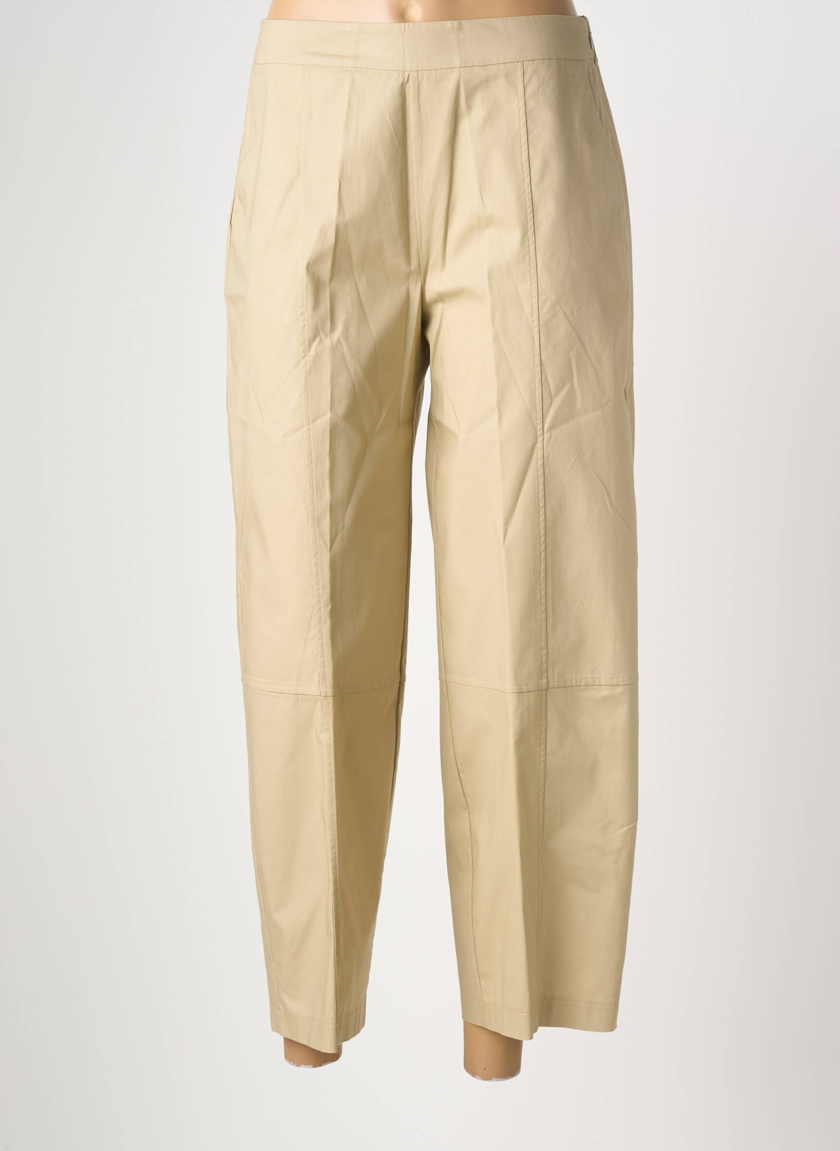 Pantalon 7/8 talie înaltă talie înaltă bej MARIA BELLENTANI femeie