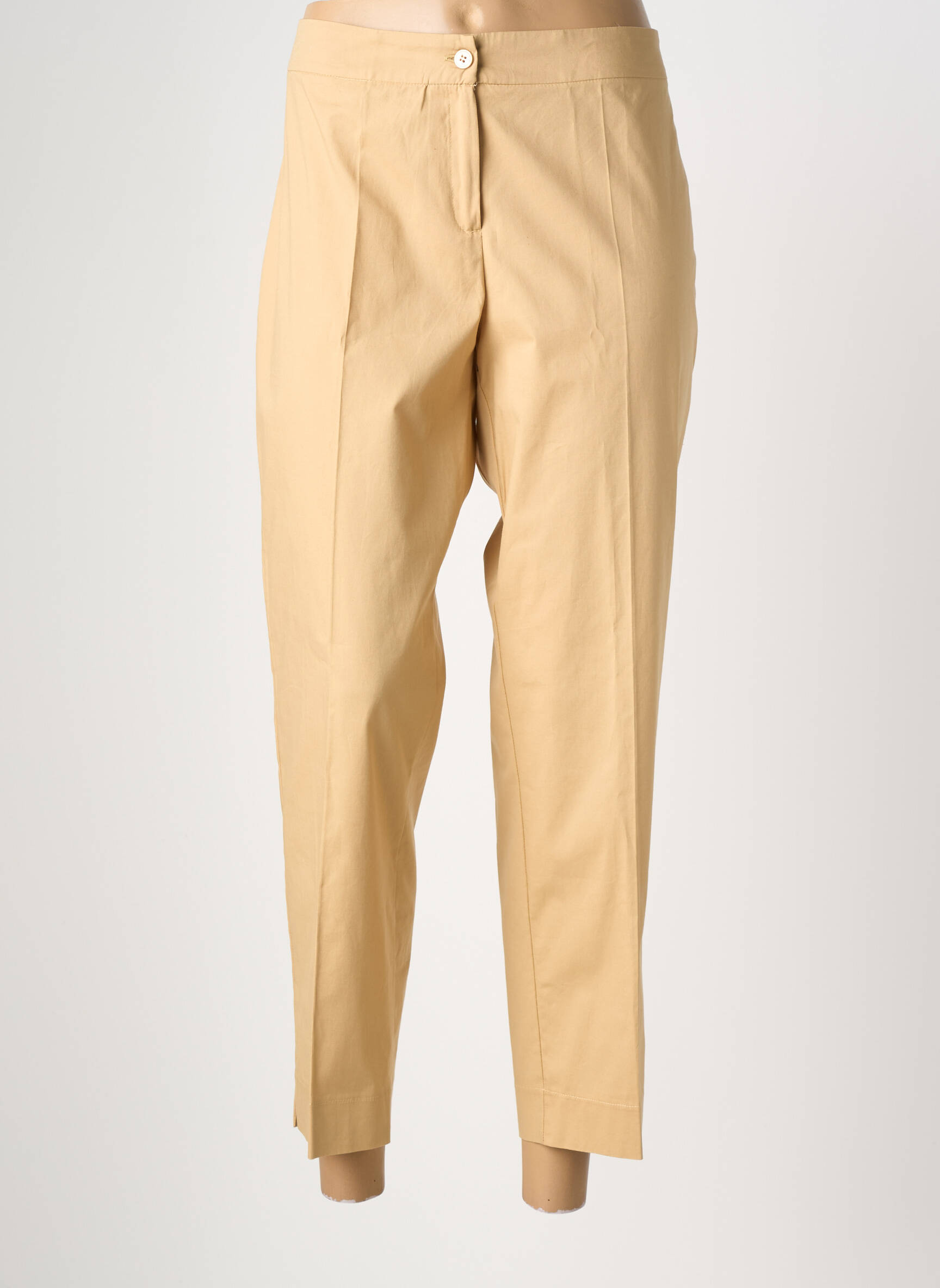 Pantalon 7/8 țesătură poplin mărime normală bej MARIA BELLENTANI femeie