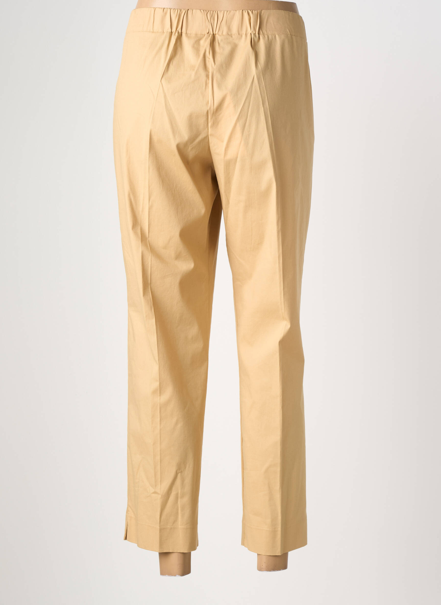 Pantalon 7/8 țesătură poplin mărime normală bej MARIA BELLENTANI femeie