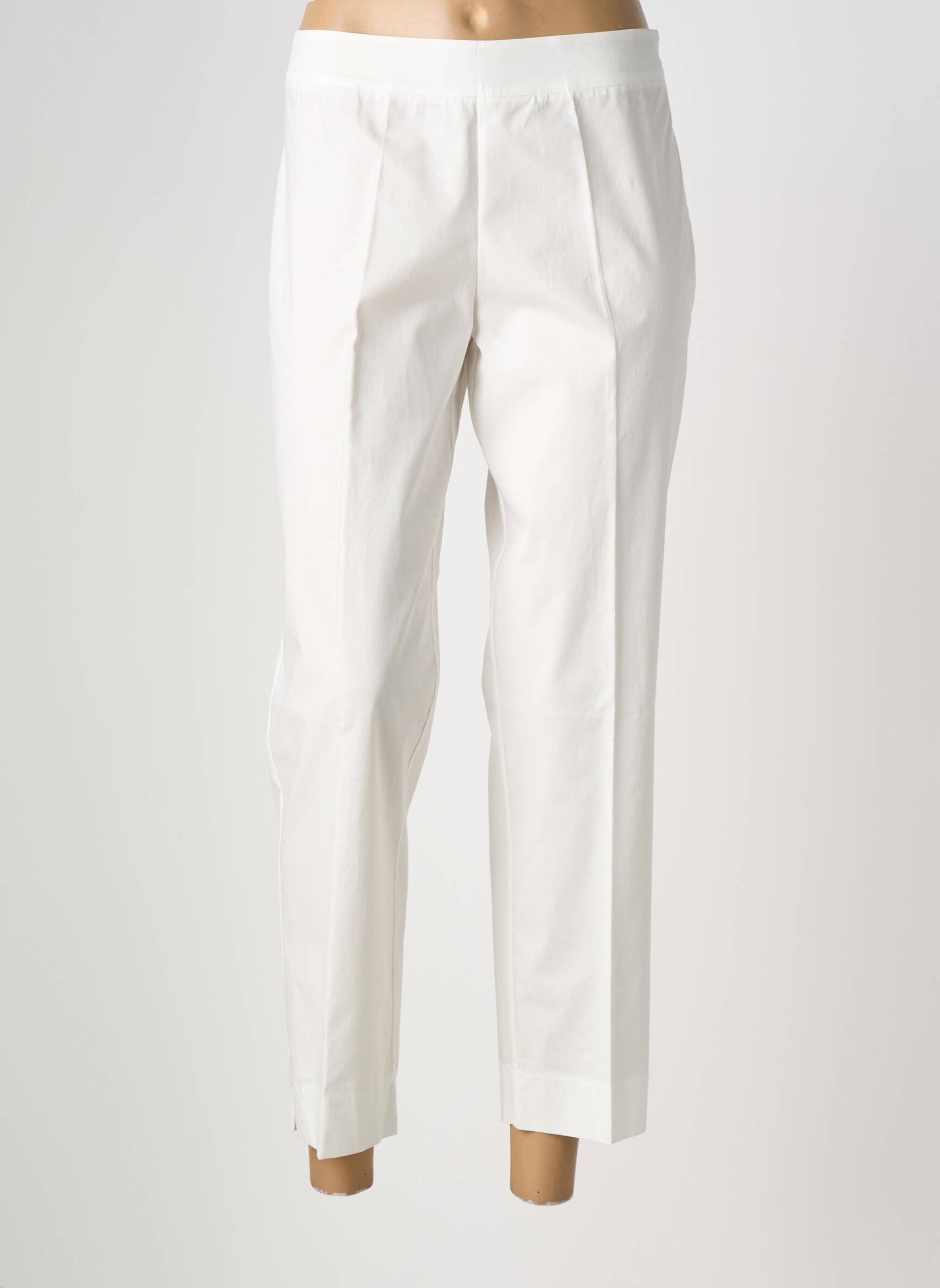 Pantalon 7/8 țesătură poplin mărime normală alb MARIA BELLENTANI femeie