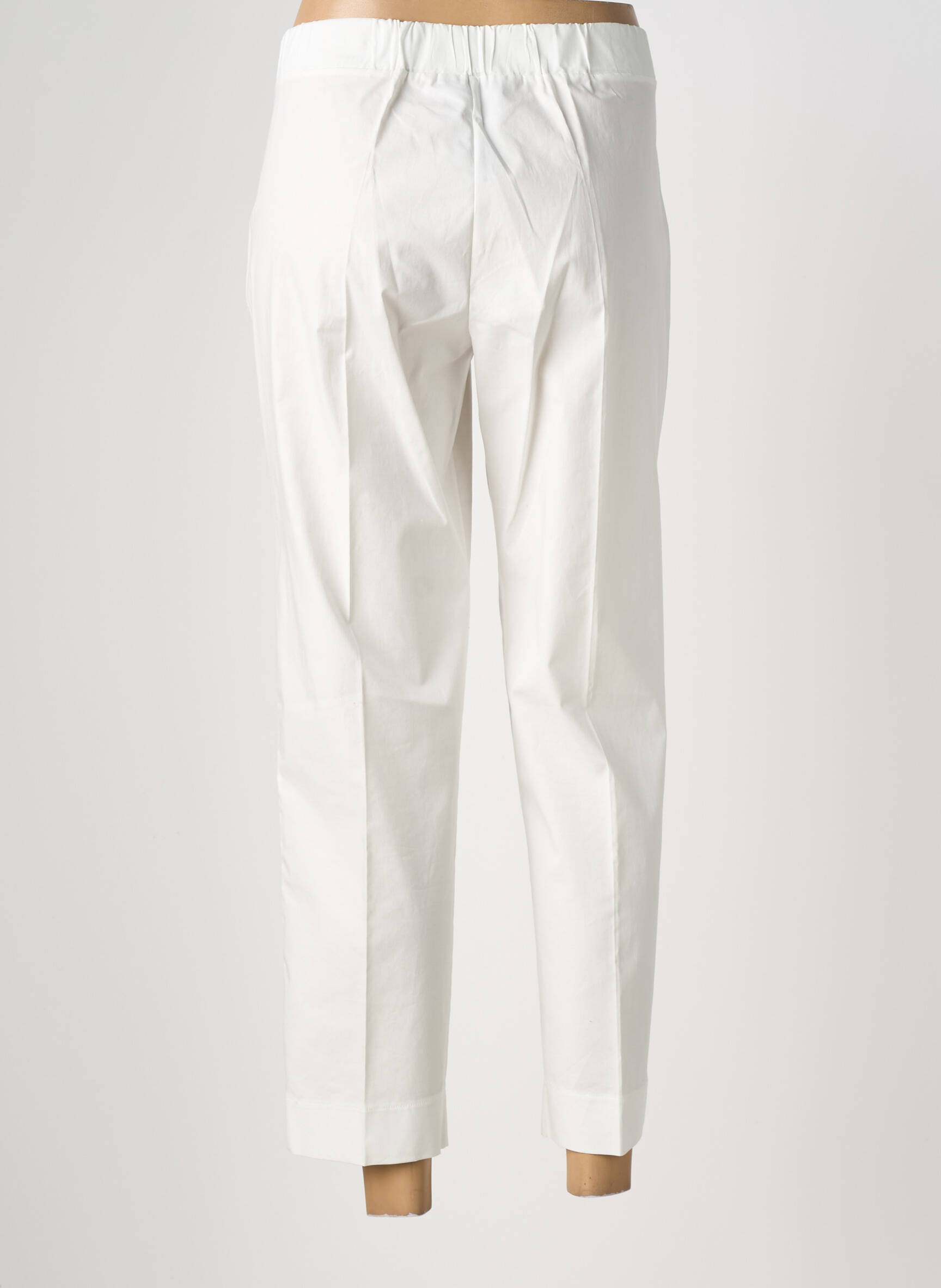 Pantalon 7/8 țesătură poplin mărime normală alb MARIA BELLENTANI femeie