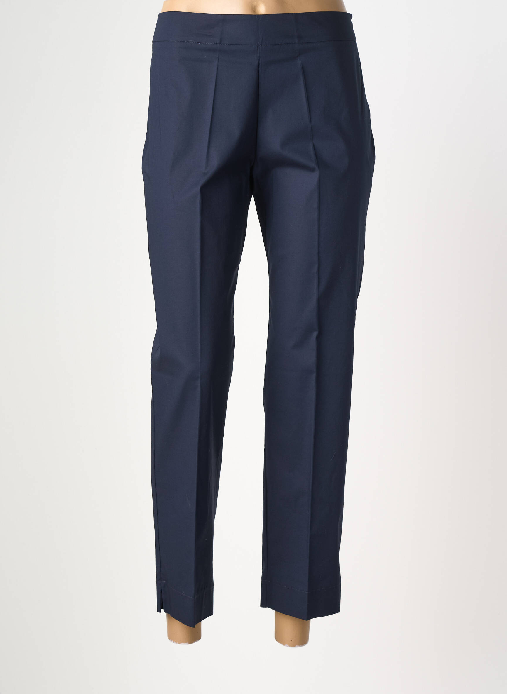 Pantalon 7/8 țesătură poplin mărime normală albastru MARIA BELLENTANI femeie
