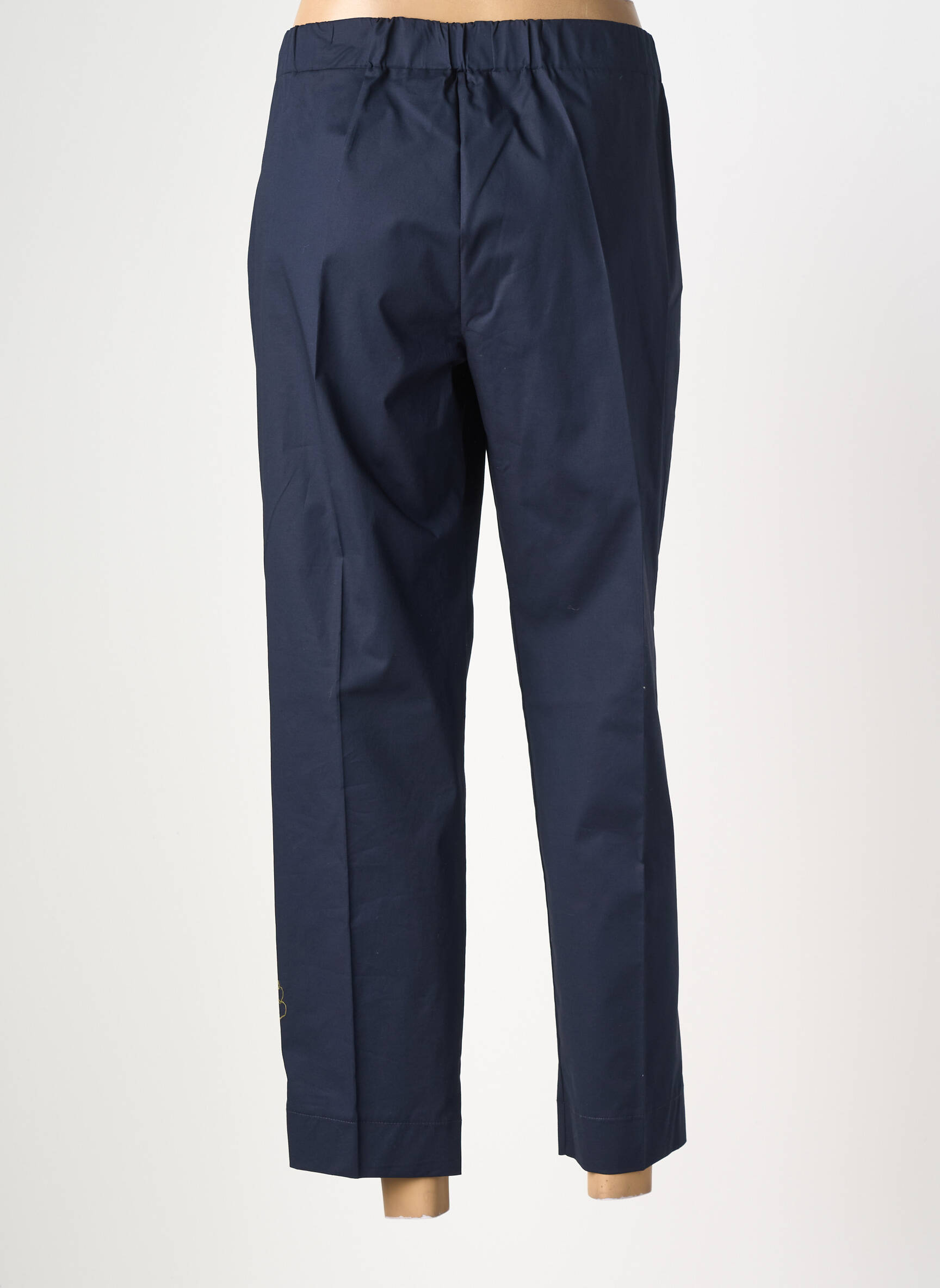 Pantalon 7/8 țesătură poplin mărime normală albastru MARIA BELLENTANI femeie