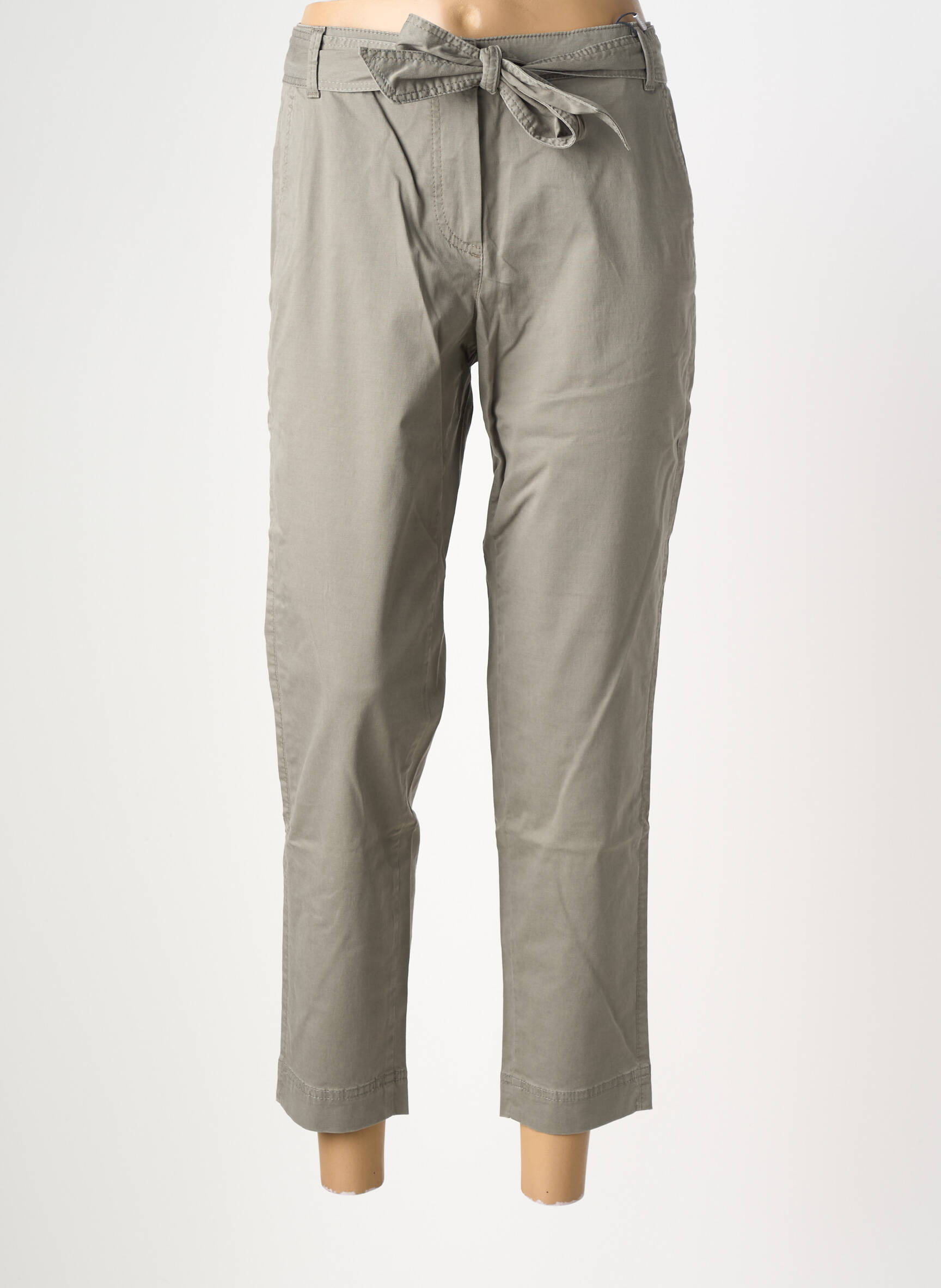 Pantalon 7/8 talie cu cleme mărime normală verde ATELIER GARDEUR femeie