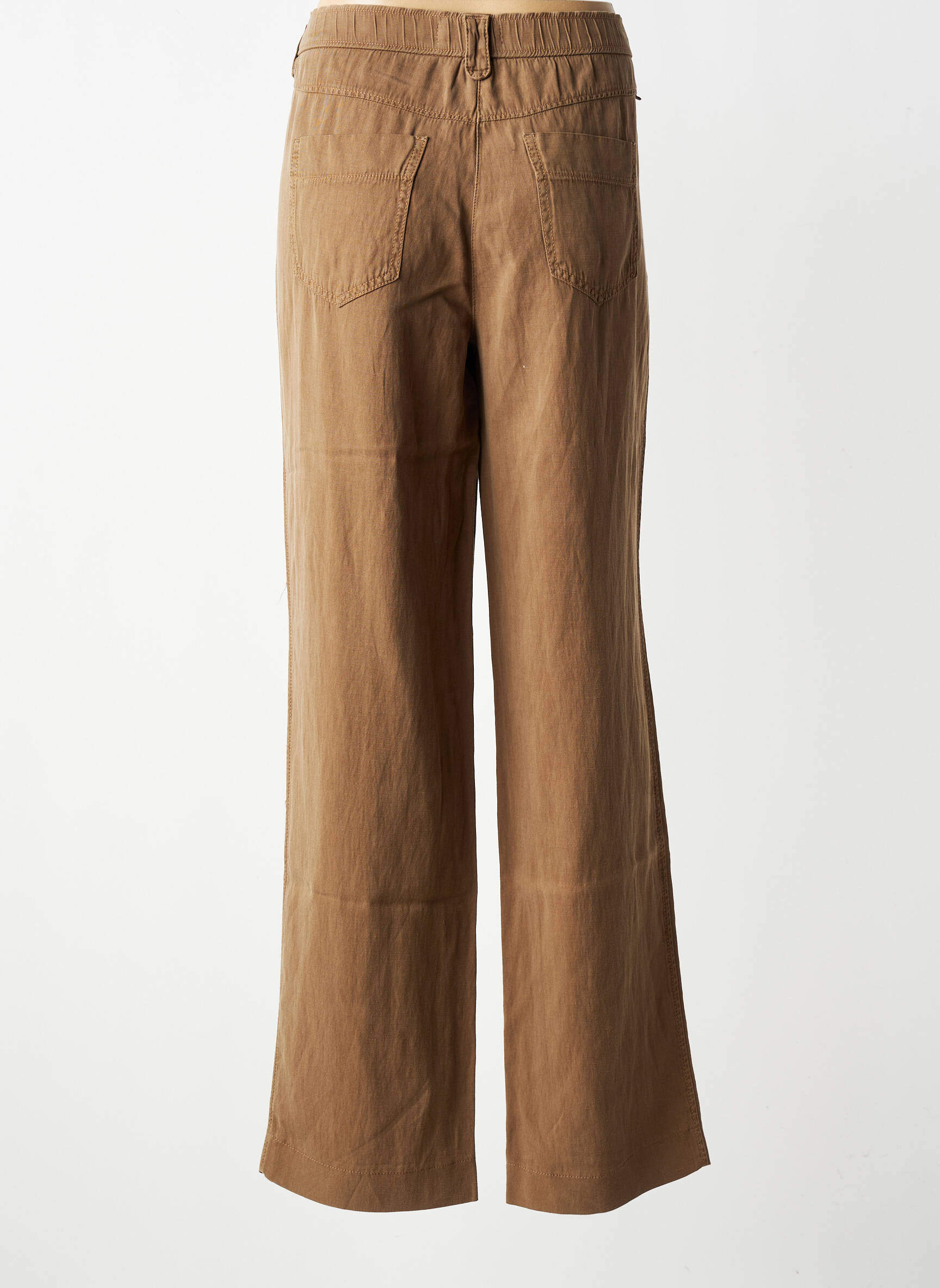 Pantalon drept țesătură crep mărime normală maro GARDEUR femeie