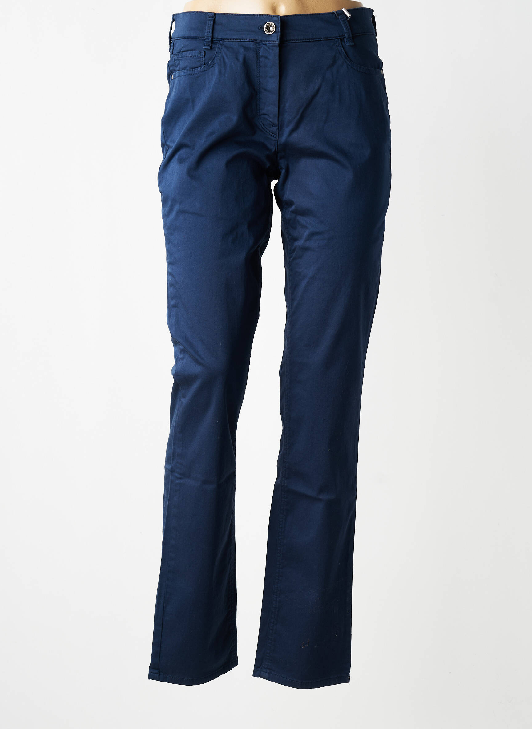 Pantalon slim țesătură poplin mărime normală albastru GARDEUR femeie