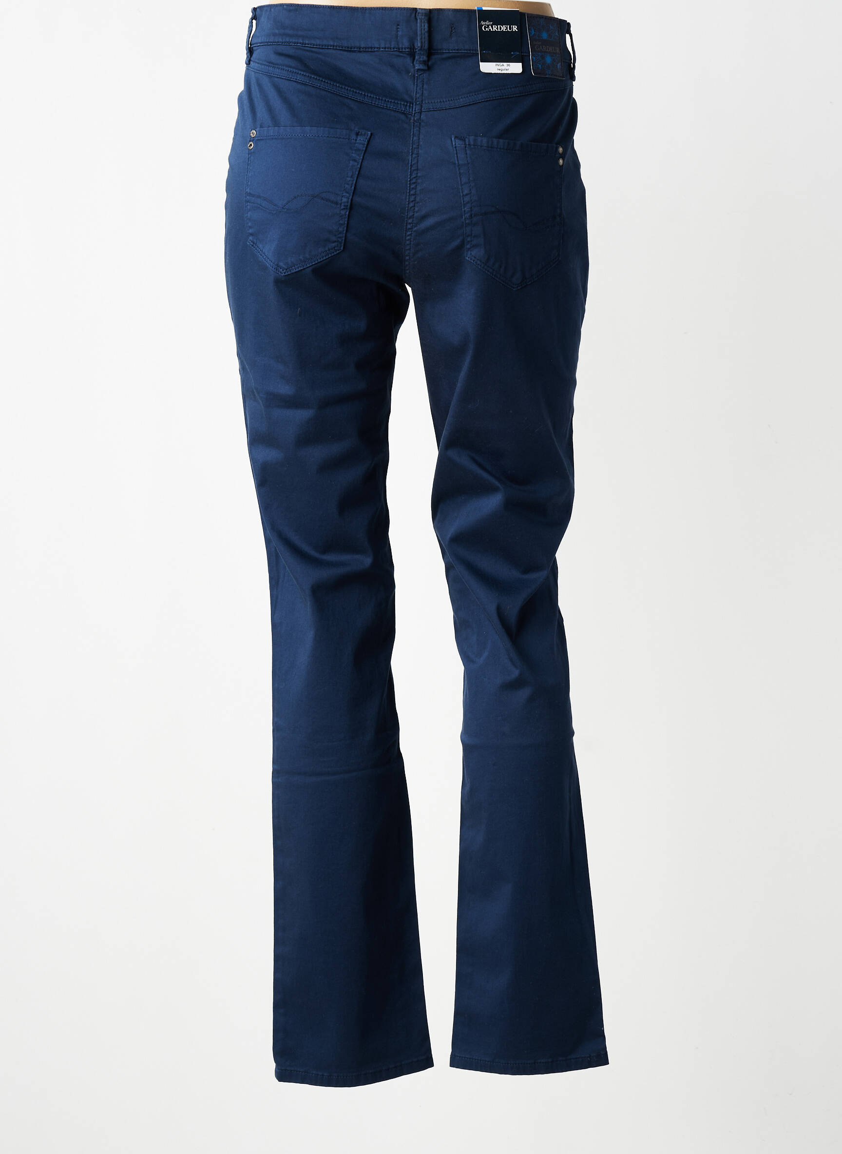 Pantalon slim țesătură poplin mărime normală albastru GARDEUR femeie
