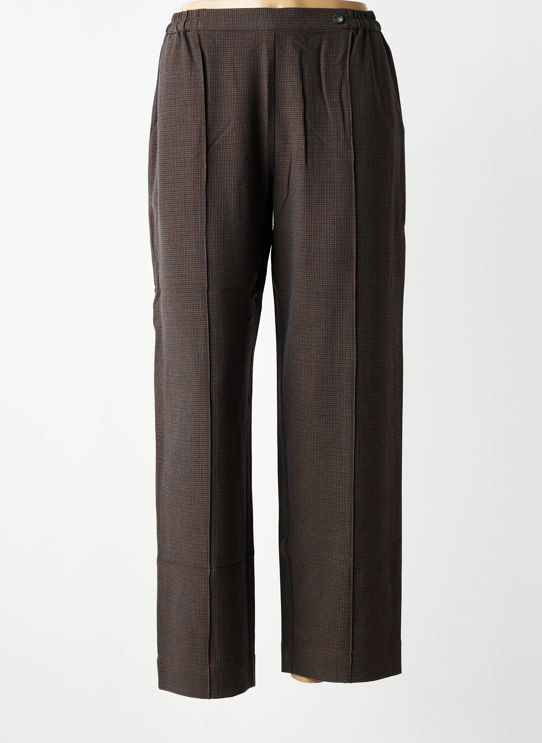 Pantalon drept țesătură crep mărime normală maro YERSE femeie