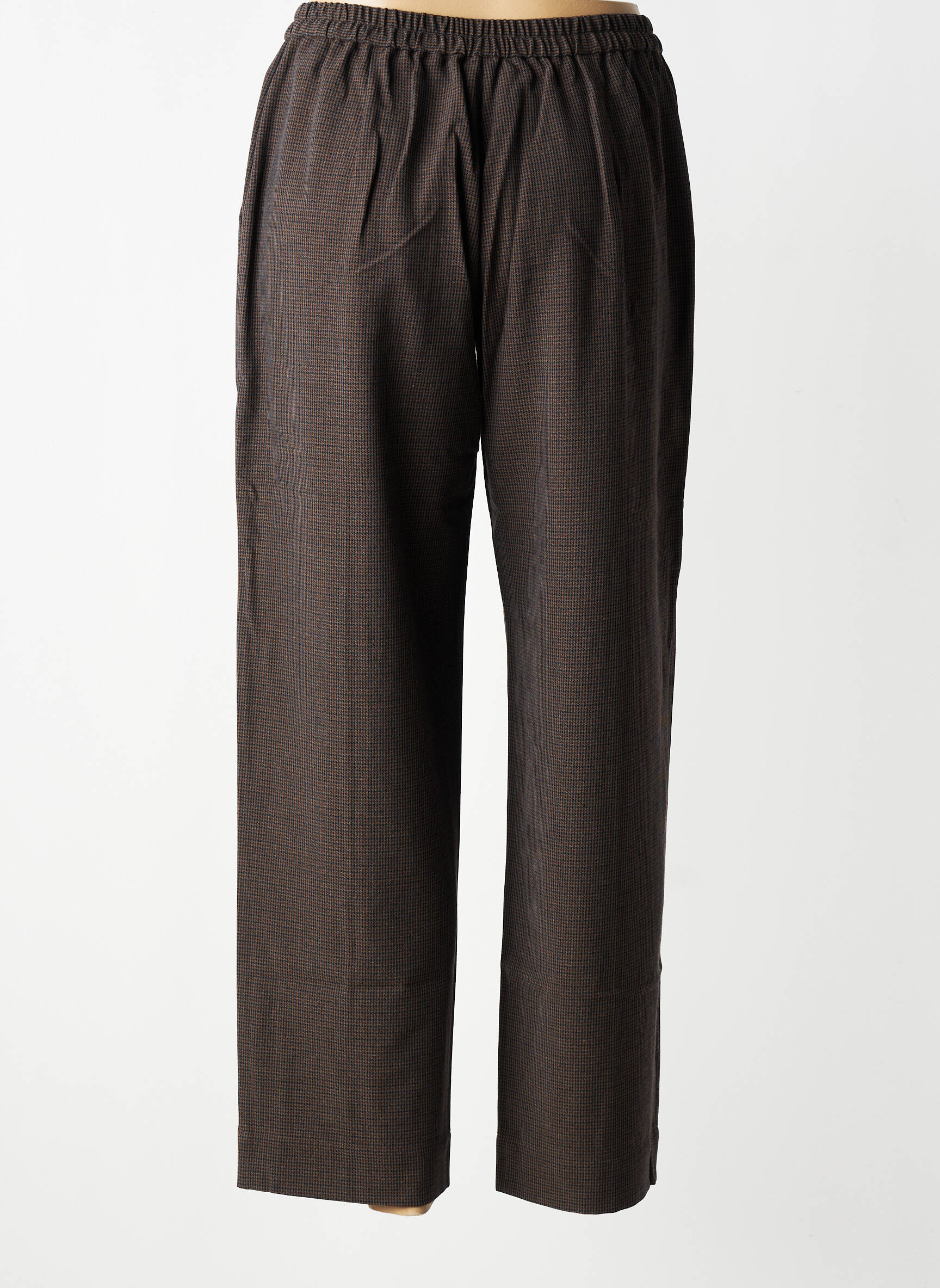 Pantalon drept țesătură crep mărime normală maro YERSE femeie