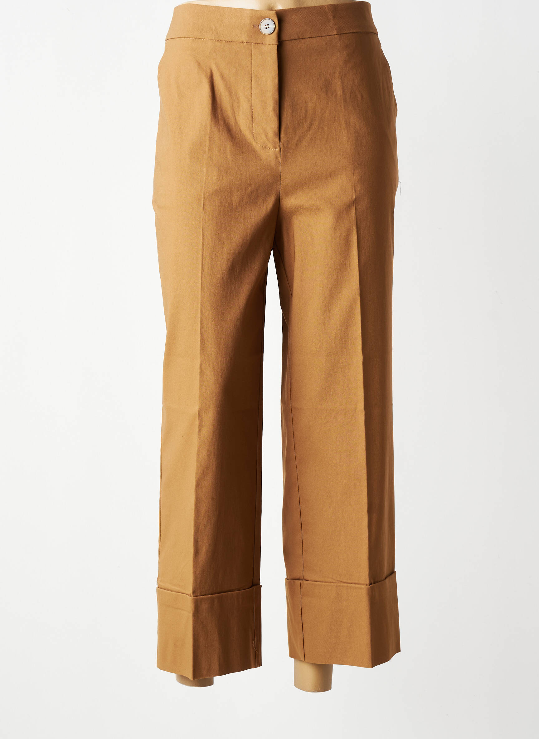 Pantalon 7/8 elasticitate mărime normală maro MARIA BELLENTANI femeie