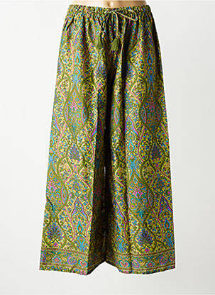Pantalon larg croială fluidă verde SINOE BY BAMBOO'S femeie