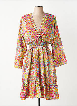Rochie midi țesătură crep mâneci lungi galben SINOE BY BAMBOO'S femeie