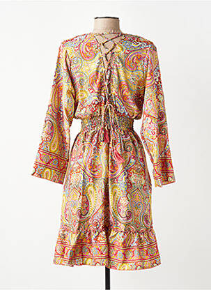 Rochie midi țesătură crep mâneci lungi galben SINOE BY BAMBOO'S femeie