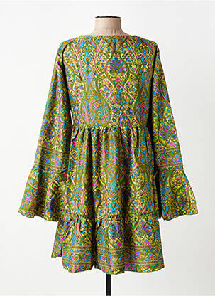 Rochie scurtă croială evazată mâneci lungi verde SINOE BY BAMBOO'S femeie