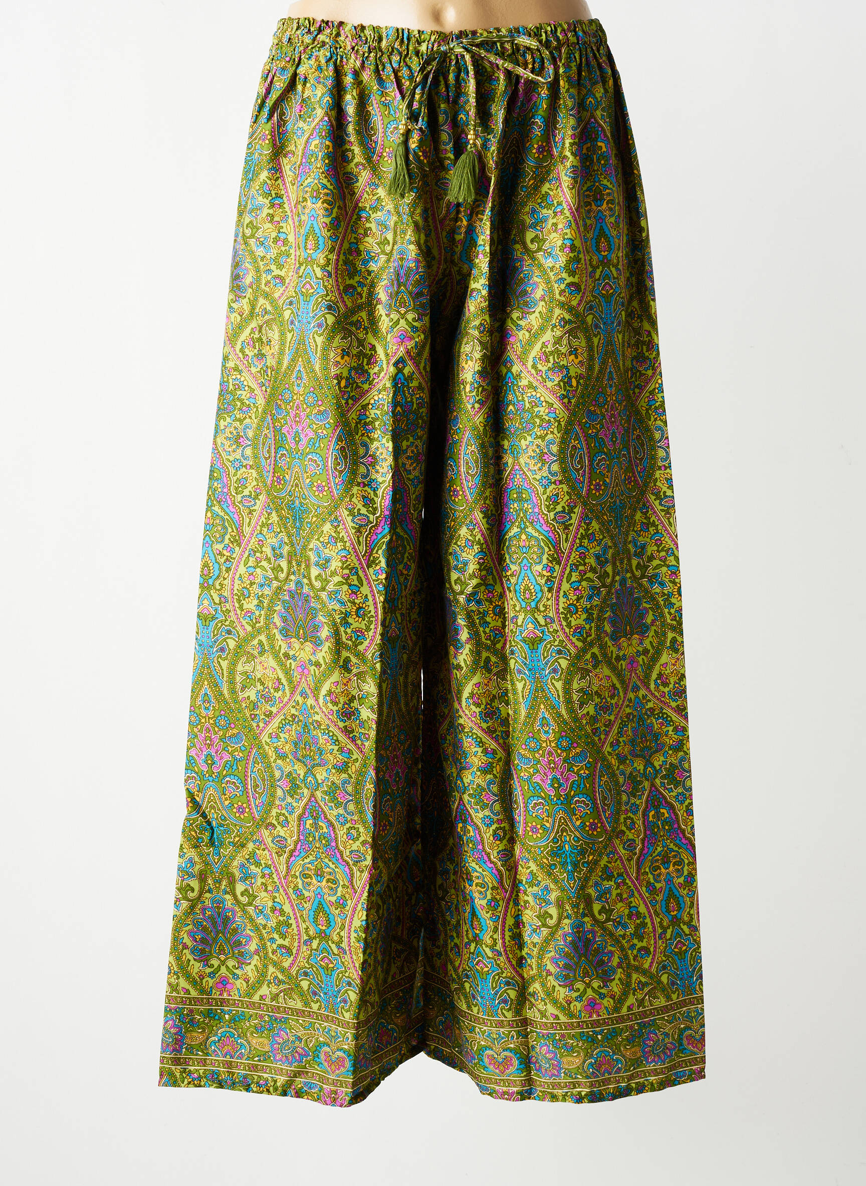 Pantalon larg croială fluidă verde SINOE BY BAMBOO'S femeie