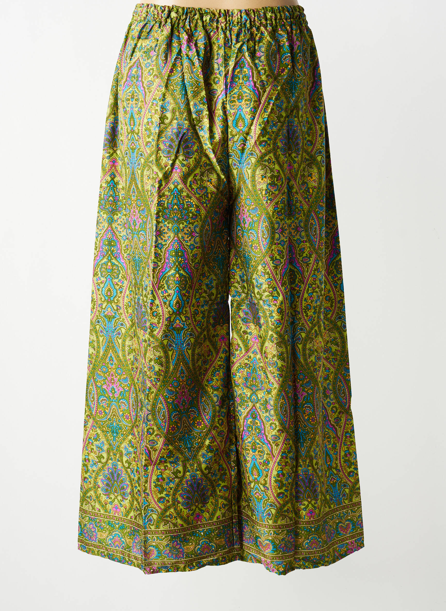 Pantalon larg croială fluidă verde SINOE BY BAMBOO'S femeie
