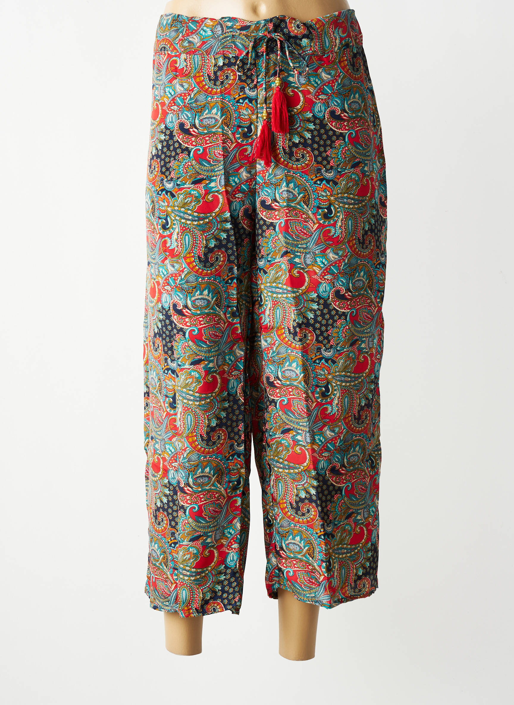 Pantalon 7/8 talie elastică mărime normală roșu SINOE BY BAMBOO'S femeie