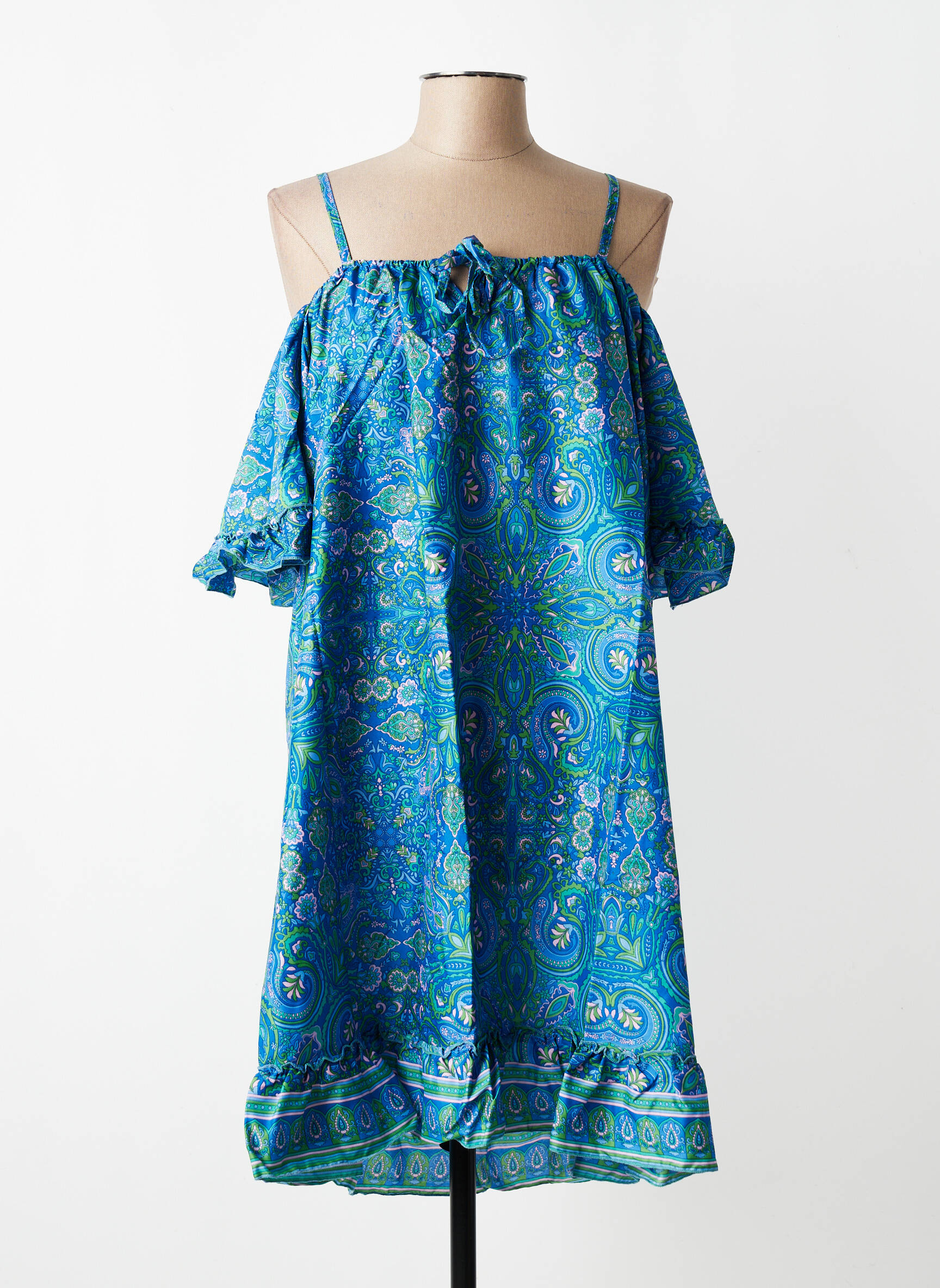 Rochie midi croială fluidă bretele subțiri albastru SINOE BY BAMBOO'S femeie