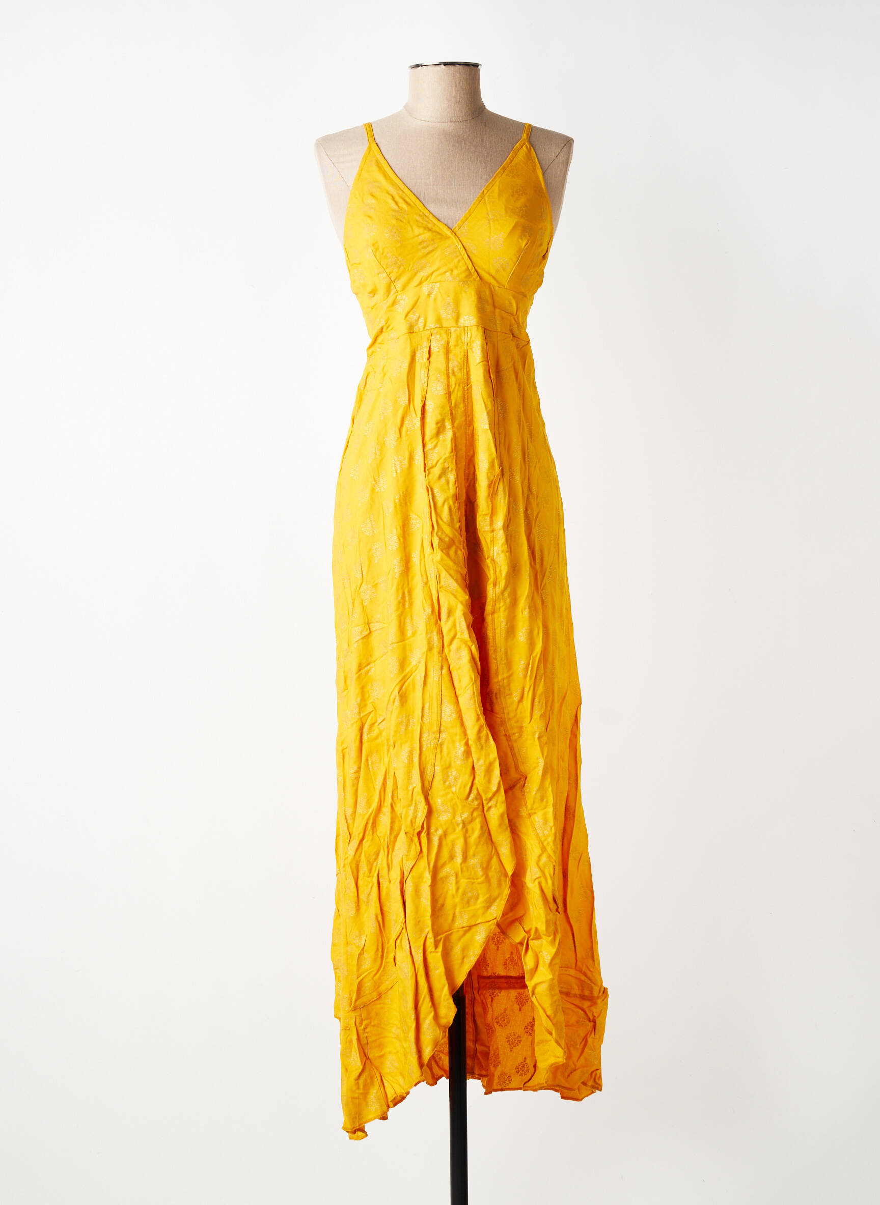 Rochie lungă croială cambrată bretele subțiri galben SINOE BY BAMBOO'S femeie