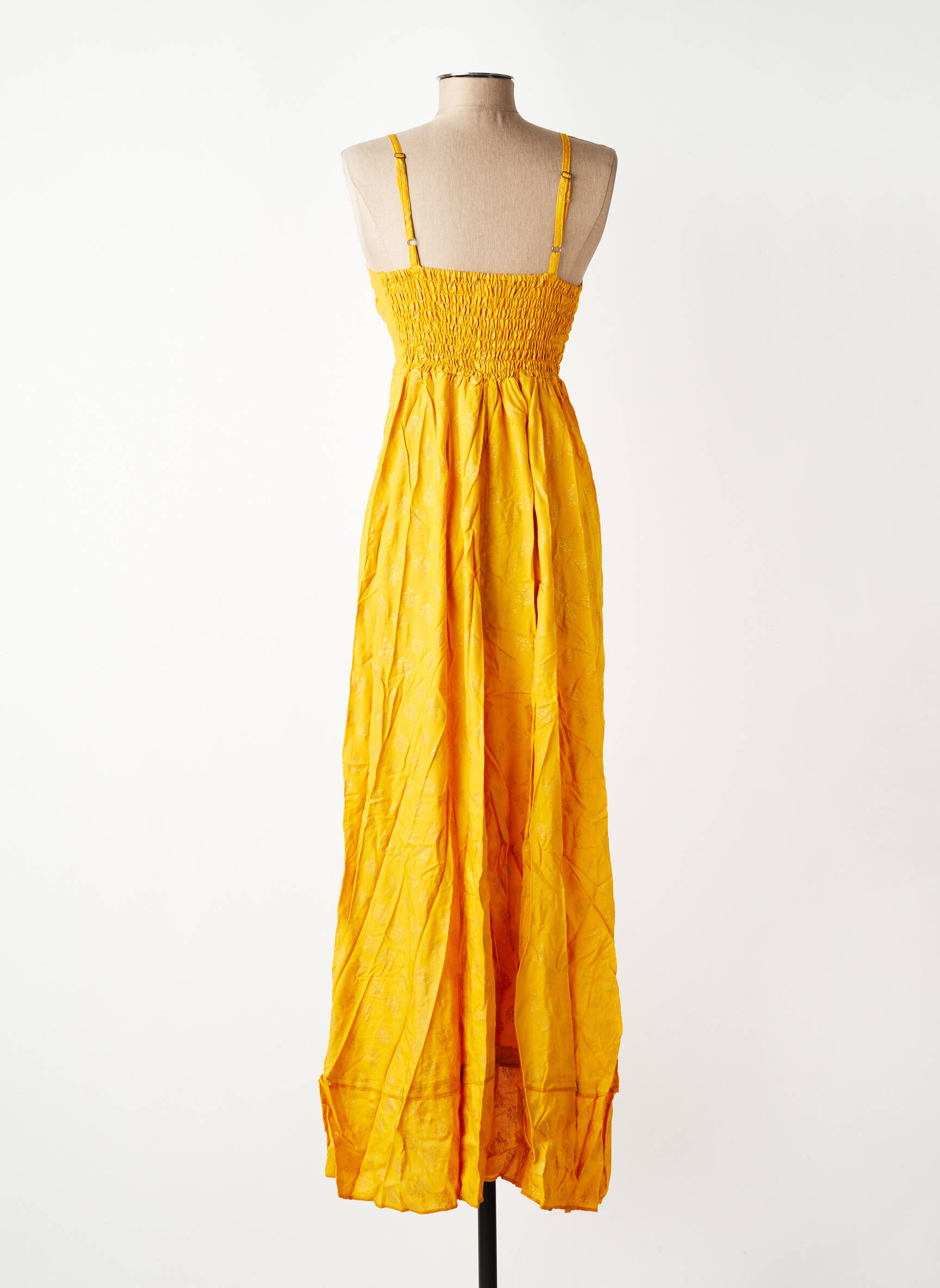 Rochie lungă croială cambrată bretele subțiri galben SINOE BY BAMBOO'S femeie