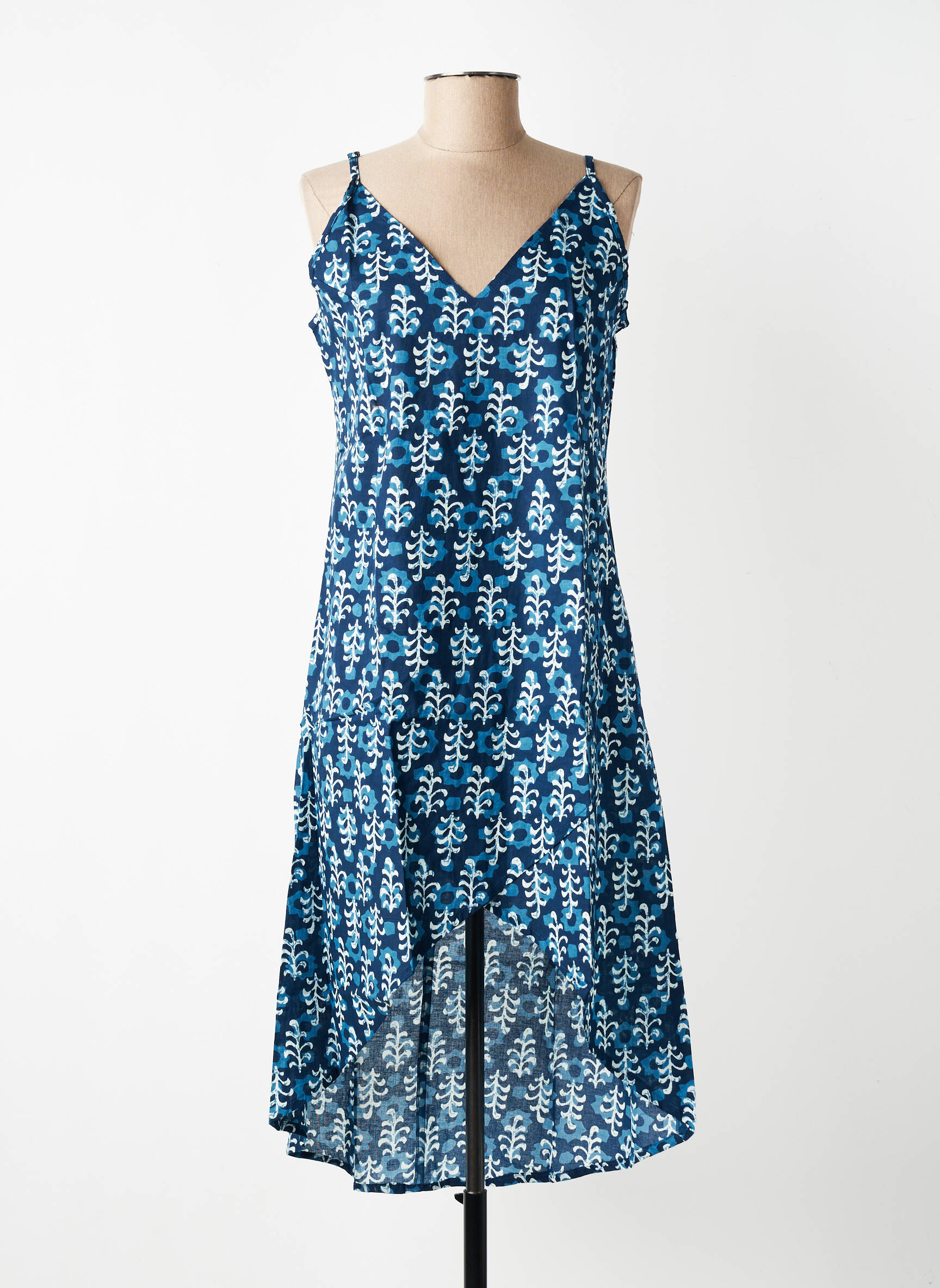 Rochie midi imprimeu fantezie bretele subțiri albastru SINOE BY BAMBOO'S femeie