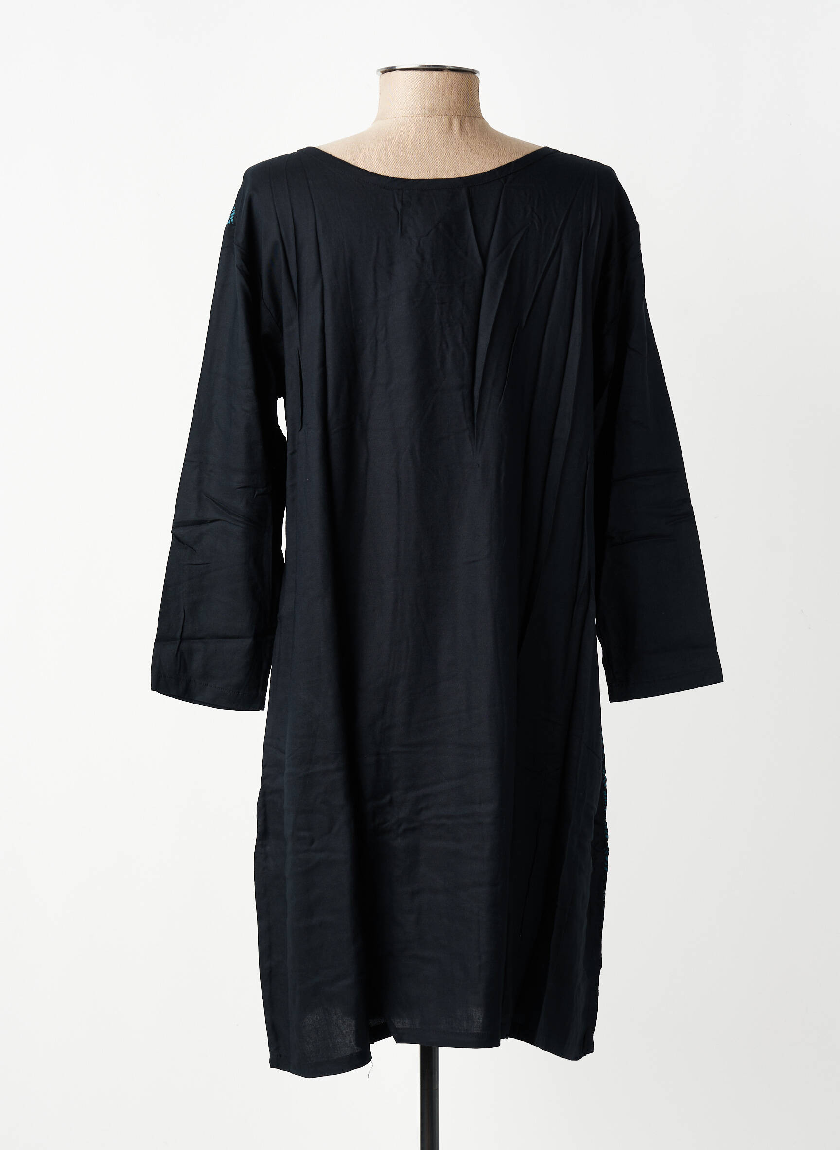 Rochie midi imprimeu floral mâneci 3/4 negru BAMBOO'S femeie
