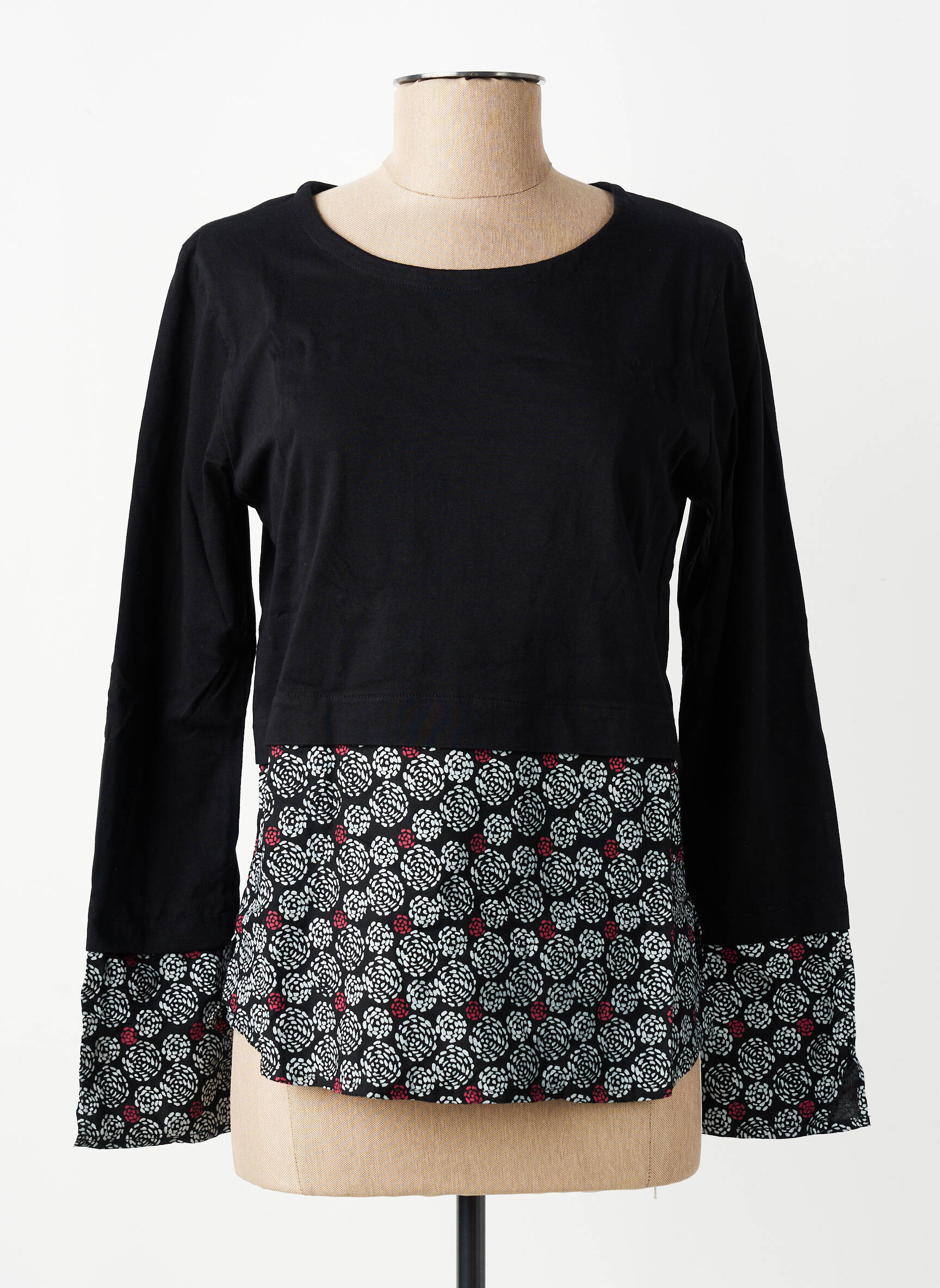 Tricou mâneci lungi mâneci lungi negru BAMBOO'S femeie