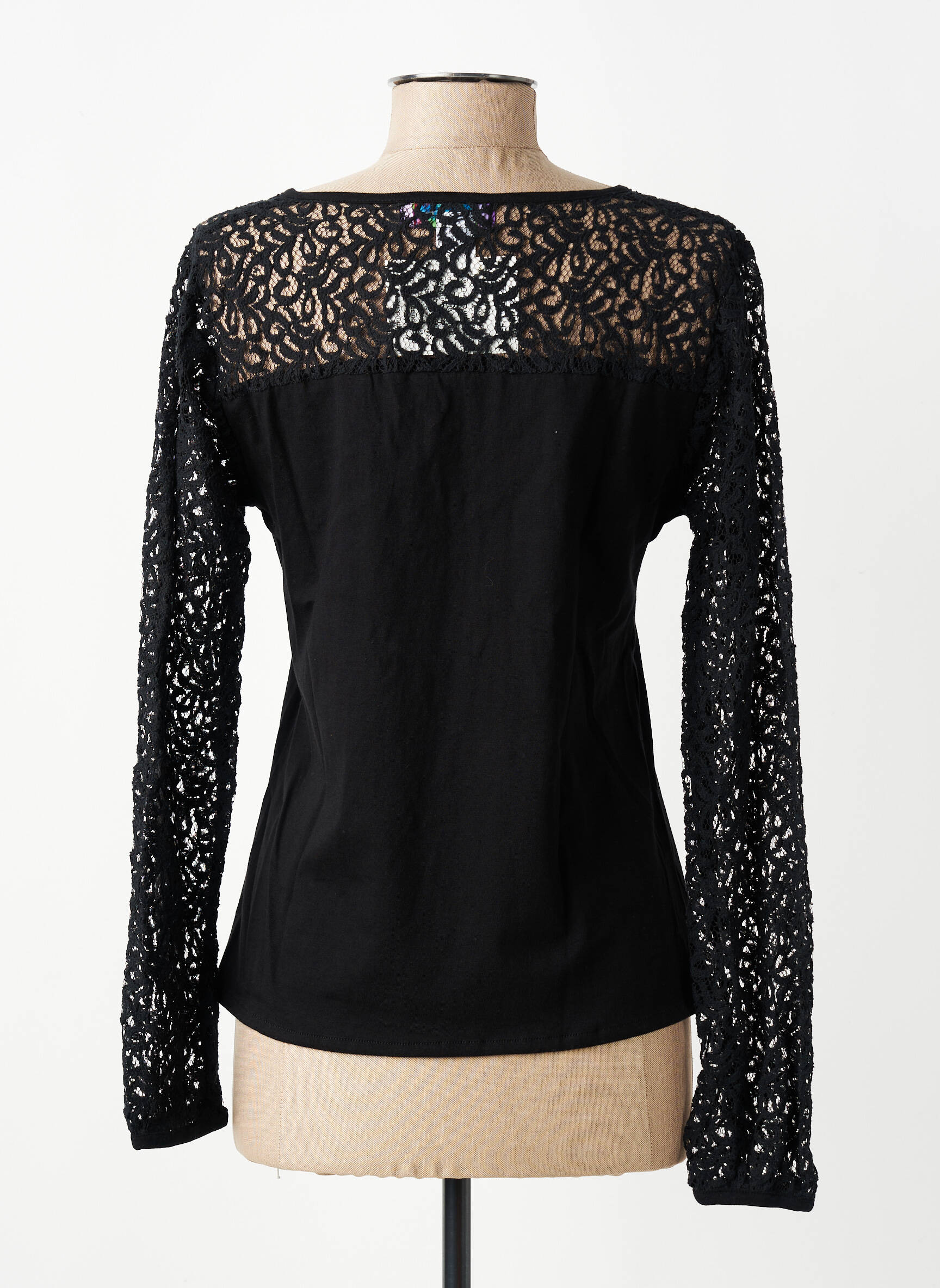 Top elasticitate mâneci lungi negru BAMBOO'S femeie