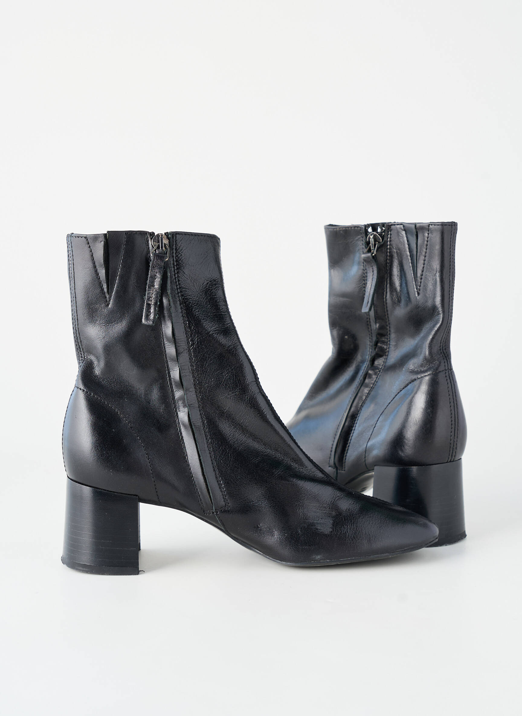 Botine/ghete material neted toc de 4 la 6 cm negru MANGO femeie