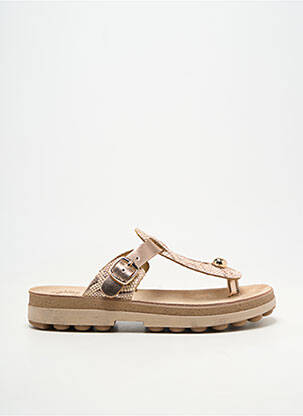 Șlapi vârf deschis toc plat până la 3 cm bej FANTASY SANDALS femeie