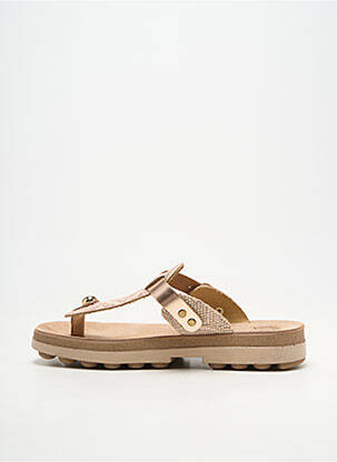 Șlapi vârf deschis toc plat până la 3 cm bej FANTASY SANDALS femeie