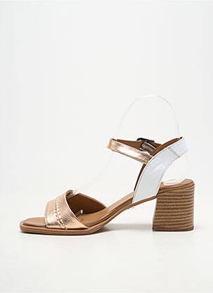 Sandale/pantofi decupați material neted toc de 4 la 6 cm roz ELUE PAR NOUS femeie
