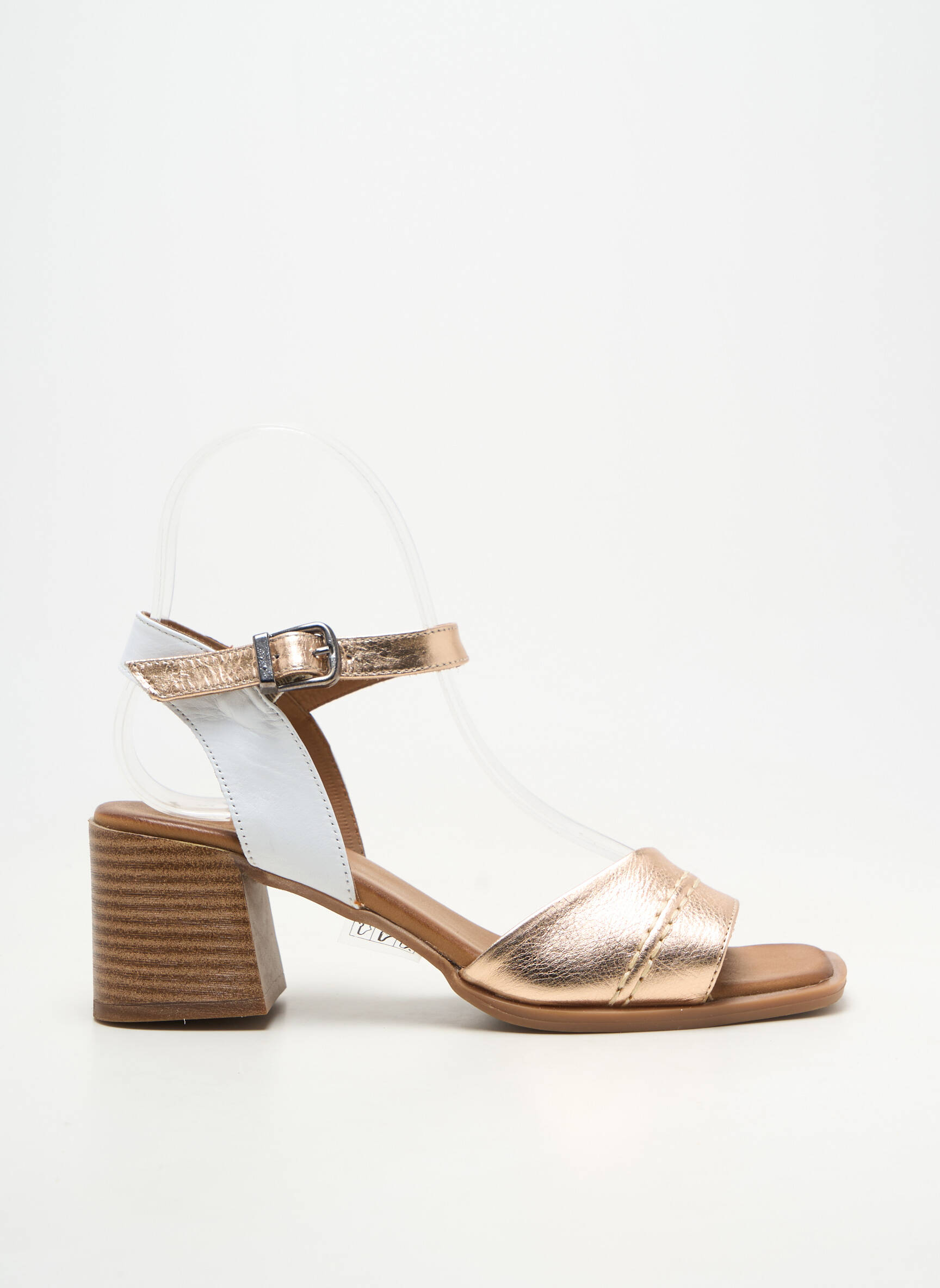Sandale/pantofi decupați material neted toc de 4 la 6 cm roz ELUE PAR NOUS femeie