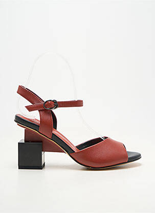 Sandale/pantofi decupați material neted toc de 7 la 9 cm roșu METAMORF'OSE femeie