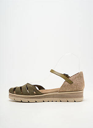 Sandale/pantofi decupați material neted toc plat până la 3 cm verde PORRONET femeie