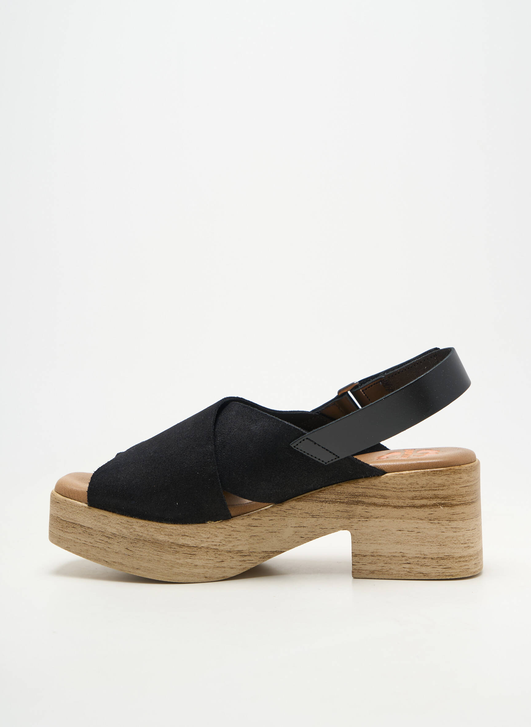 Sandale/pantofi decupați vârf deschis toc de 4 la 6 cm negru PORRONET femeie