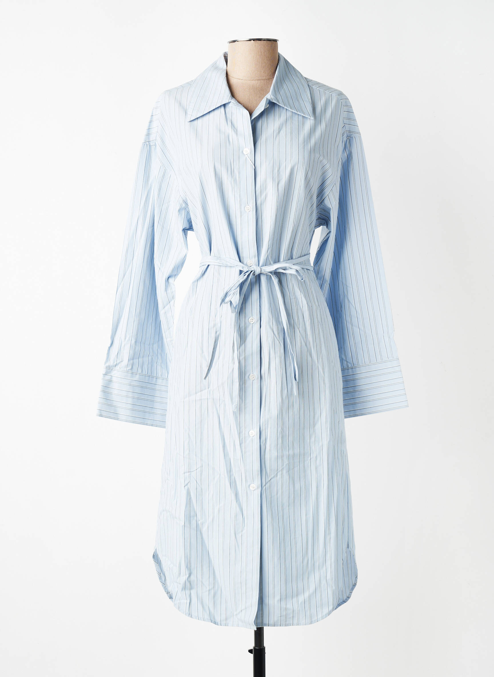 Rochie midi mâneci lungi mâneci lungi albastru SAMSOE & SAMSOE femeie