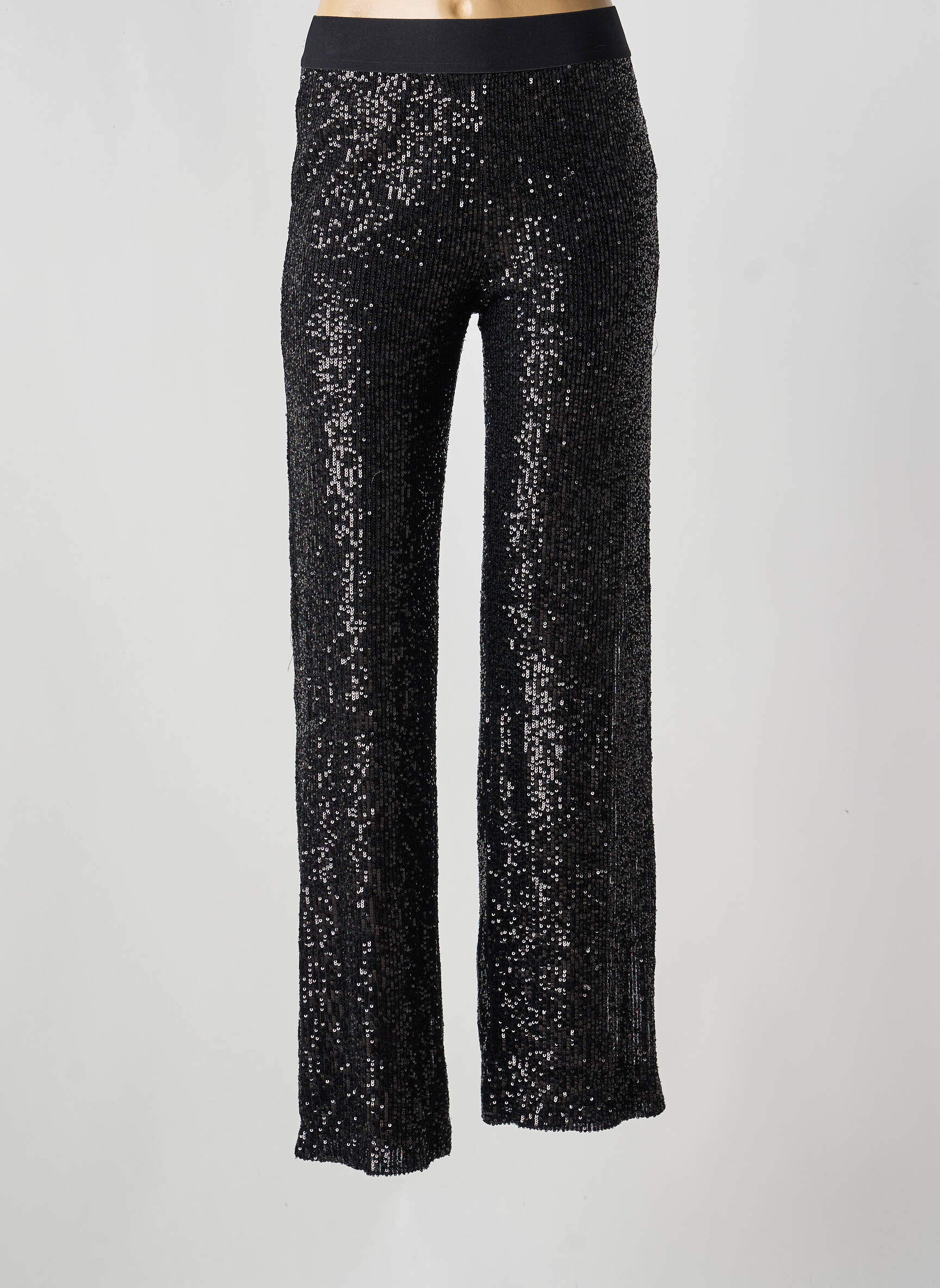 Pantalon drept talie elastică mărime normală negru YEST femeie