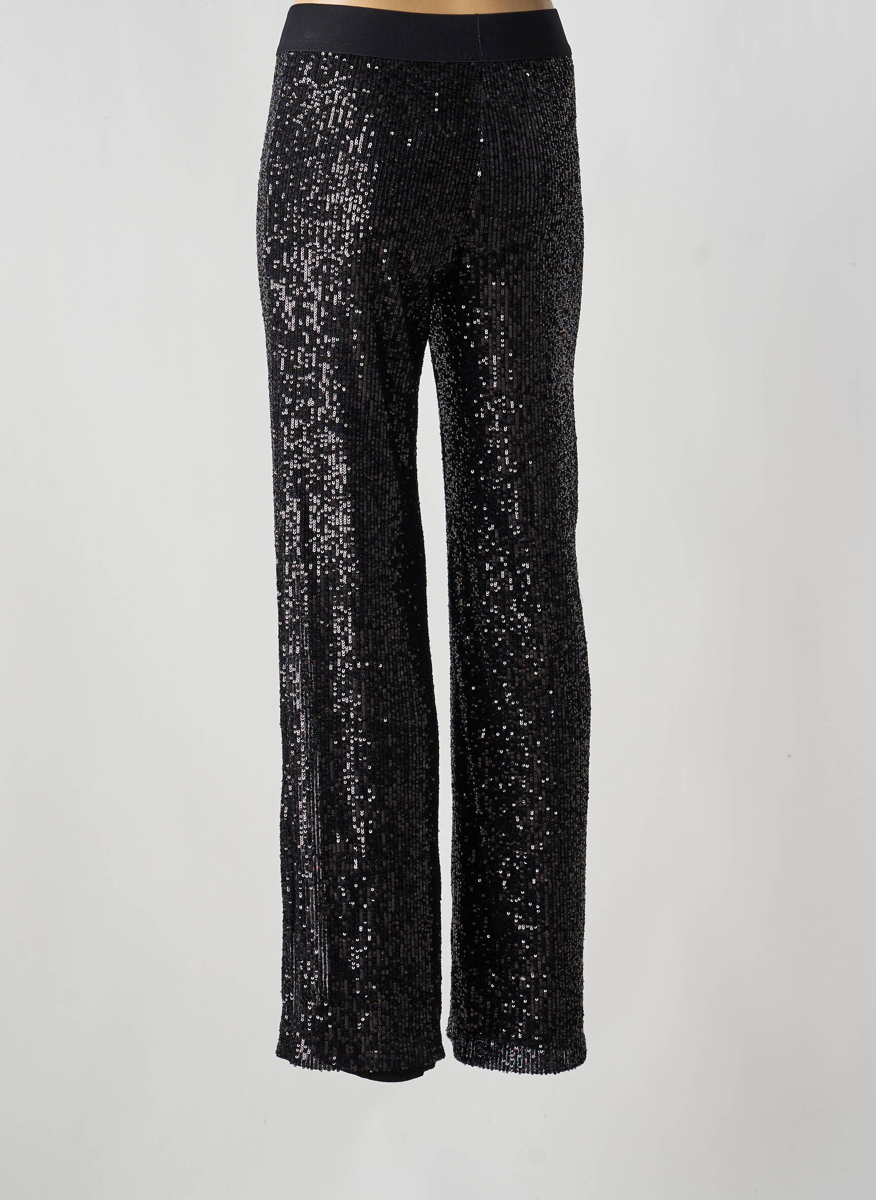 Pantalon drept talie elastică mărime normală negru YEST femeie