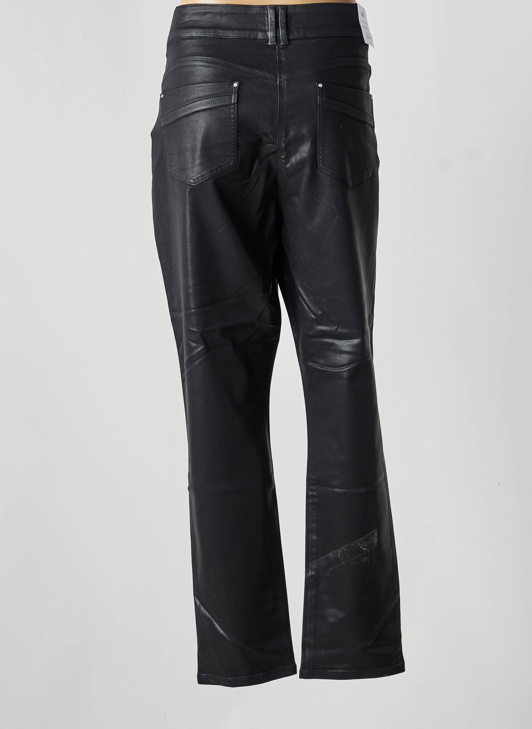 Pantalon slim țesătură acoperită mărime normală negru JULIE GUERLANDE femeie