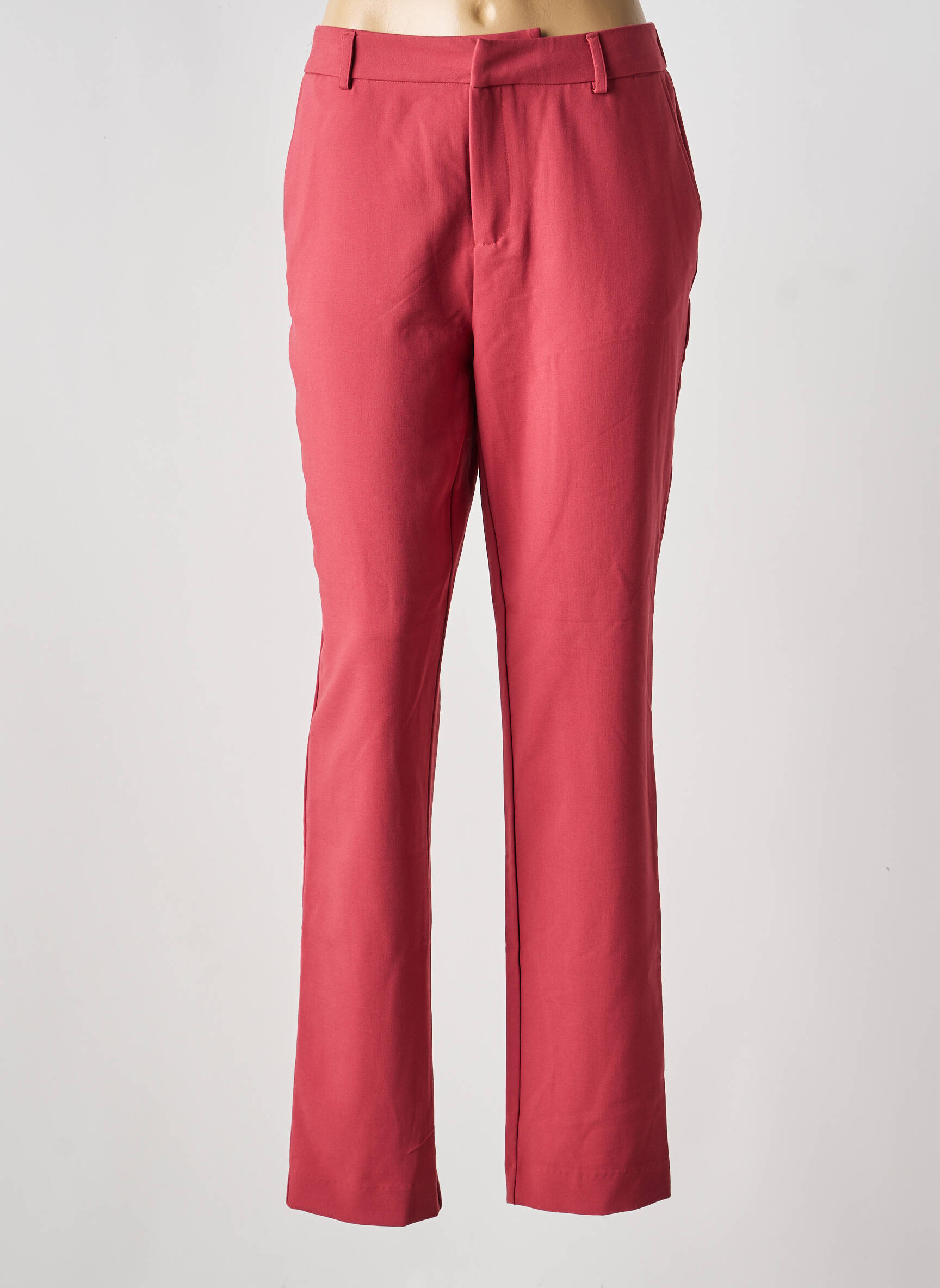 Pantalon chino țesătură poplin mărime normală roz YEST femeie