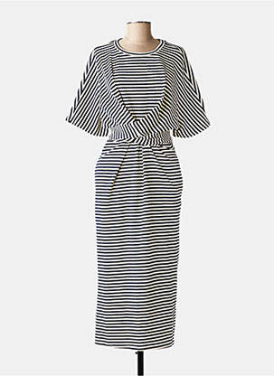 Rochie lungă mâneci scurte mâneci scurte albastru IVY BEAU femeie
