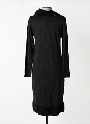 Rochie midi imprimeu fantezie mâneci lungi negru ORIENTIQUE NATURALLY femeie